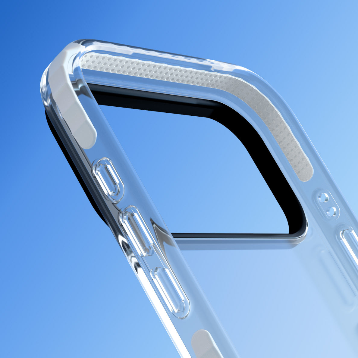 Pink Ethereal Eyes anime iPhone case featuring hand-drawn sparkly eyes with pink hearts and gold stars on red | Black Impact case for iPhone 17