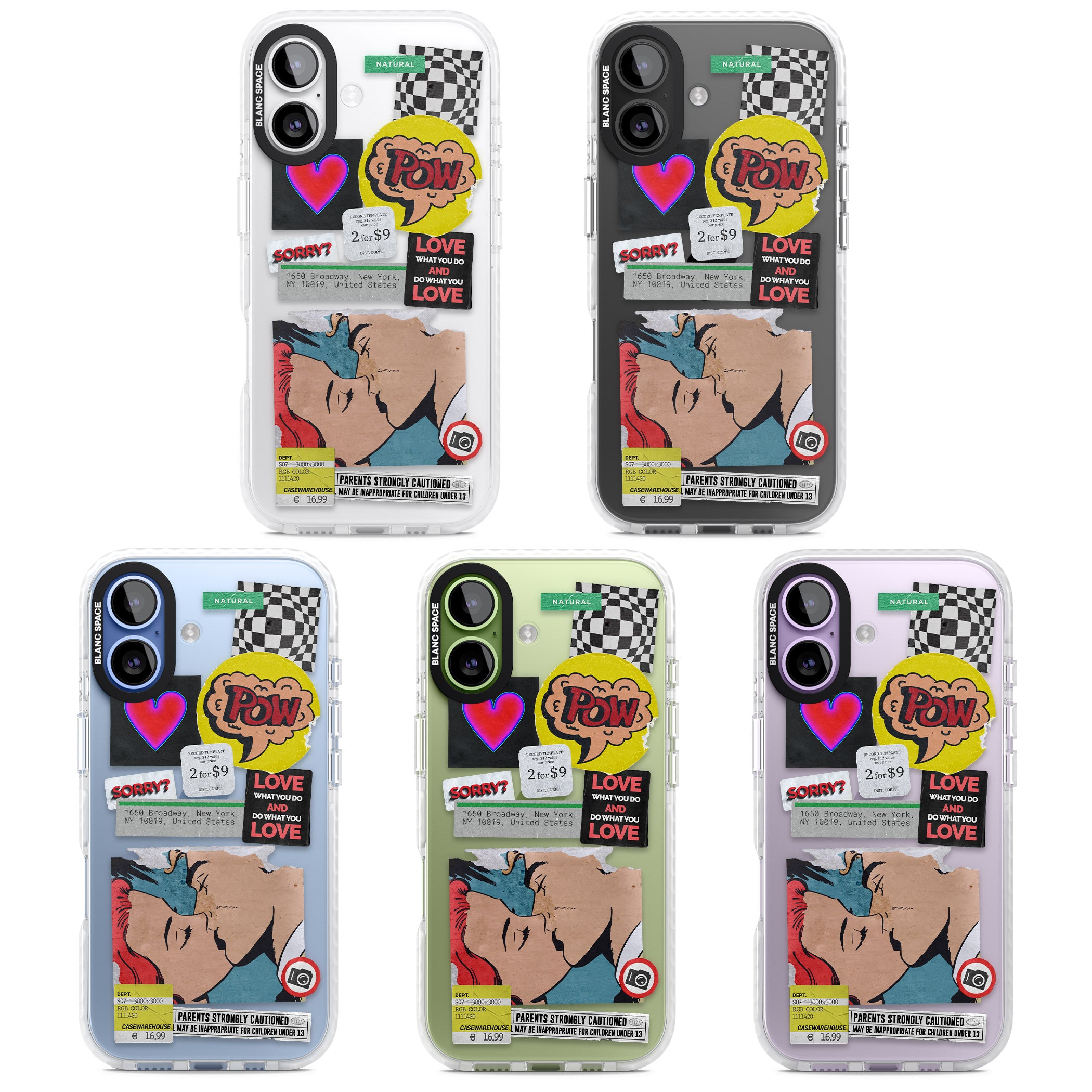 Retro Sticker Mix iPhone 17 Impact Clear Phone Case APT Impact Protection