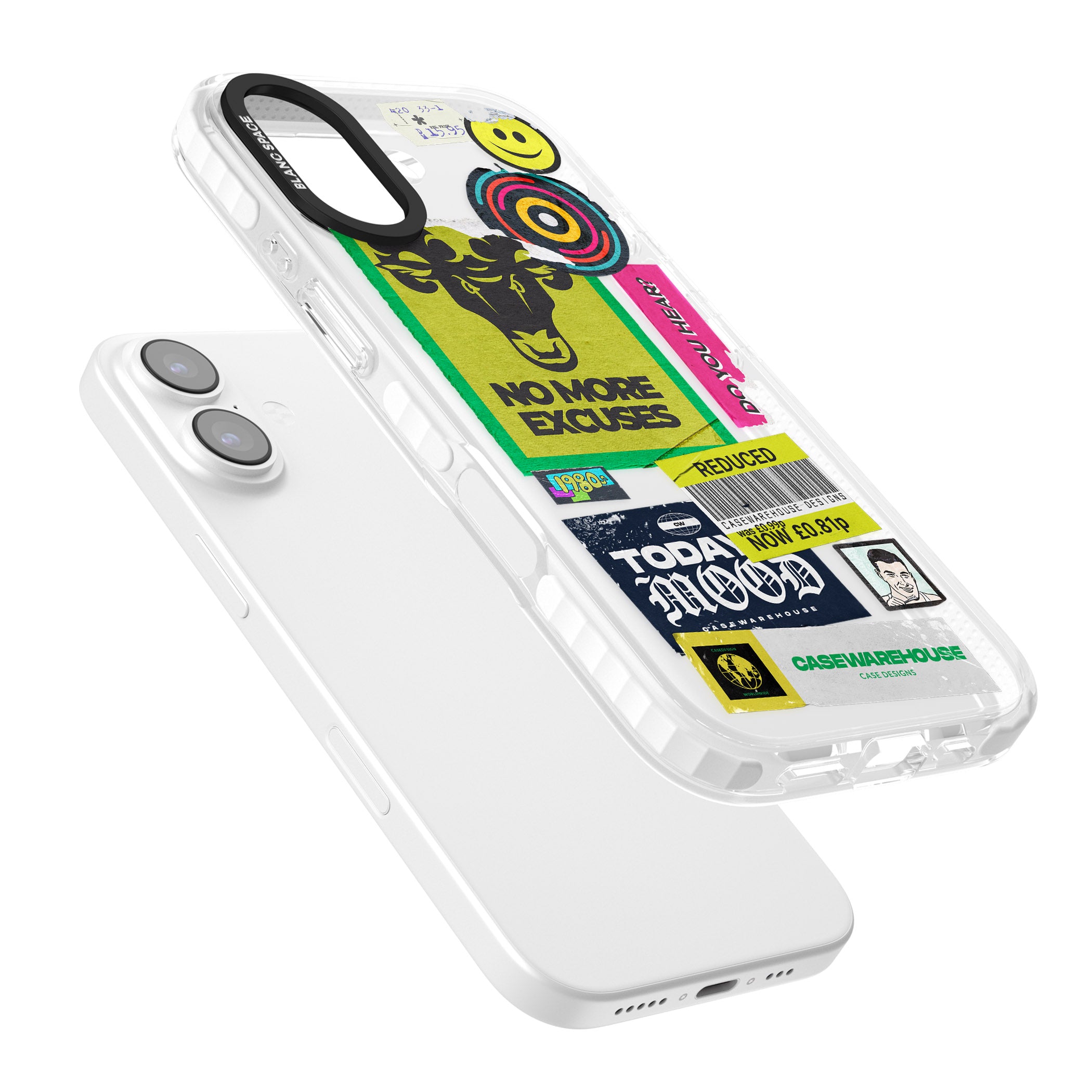 No More Excuses Sticker Mix iPhone 17 Impact Clear Phone Case Colours