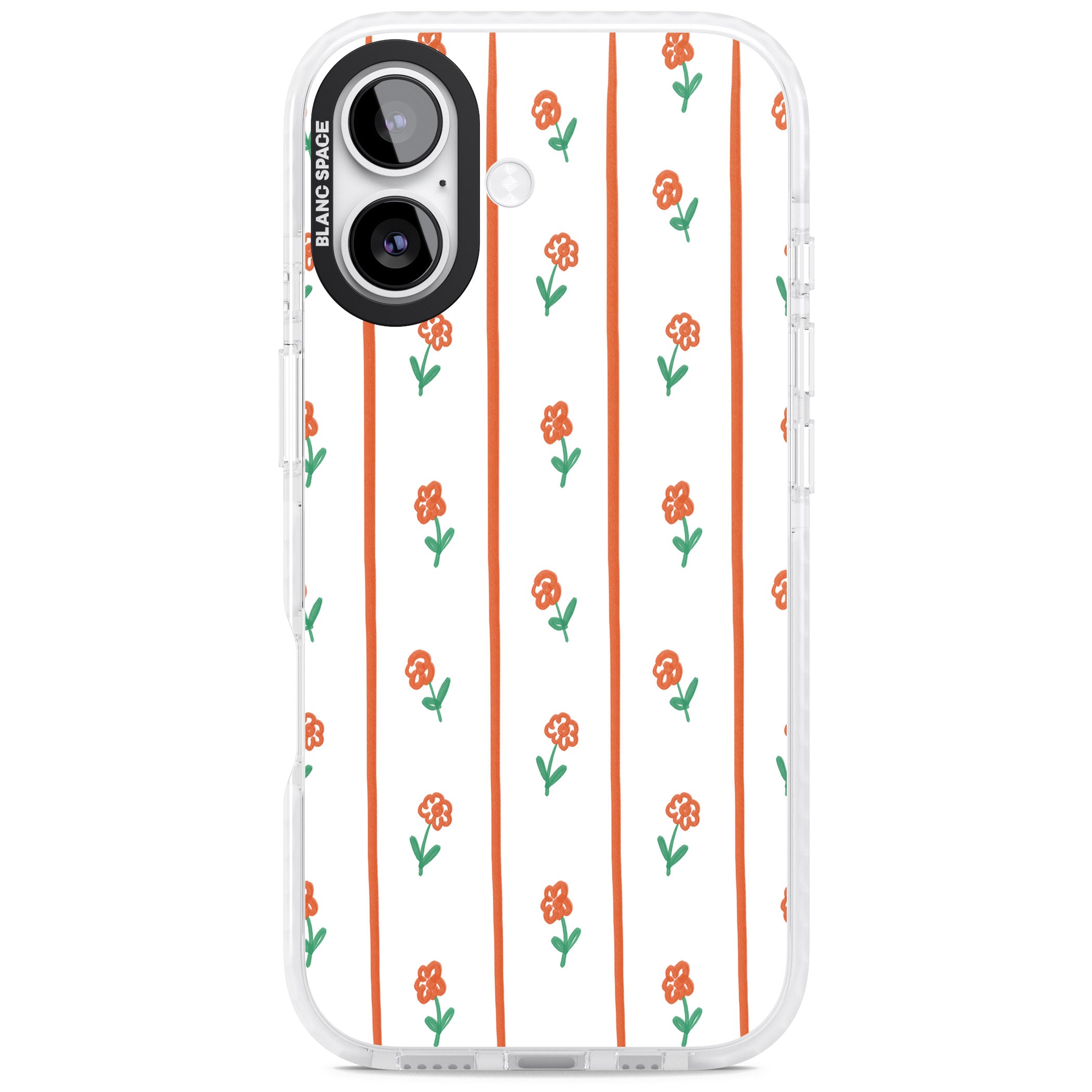 Minimal Floral Stripe iPhone 17 Impact Clear Phone Case