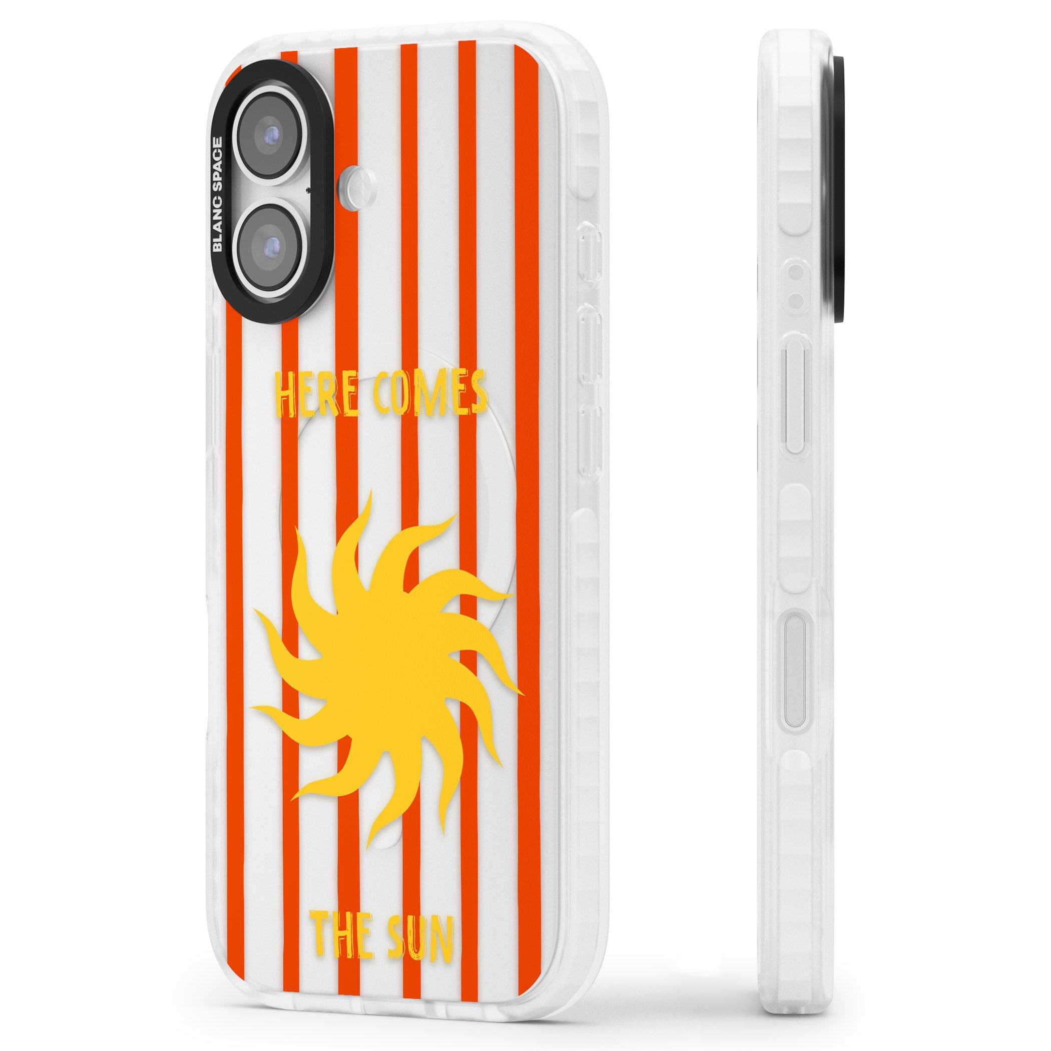Here Comes The Sun iPhone 17 Impact Clear Phone Case Side Profile