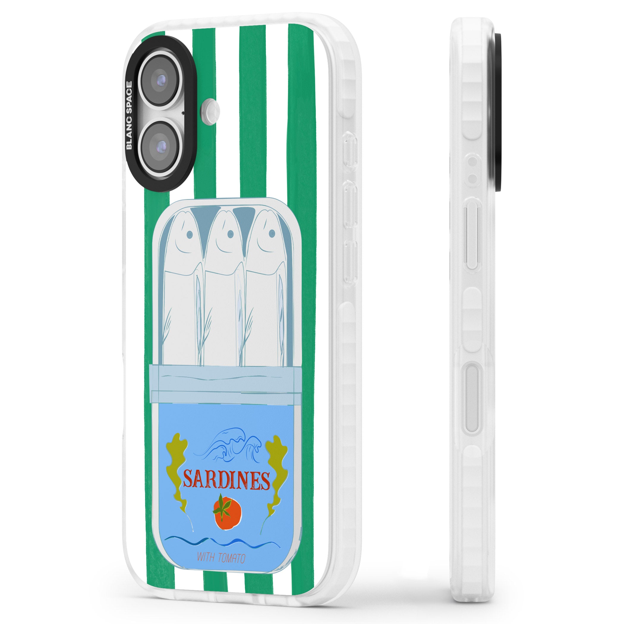 Italian Coastal Sardines iPhone 17 Impact Clear Phone Case Side Profile