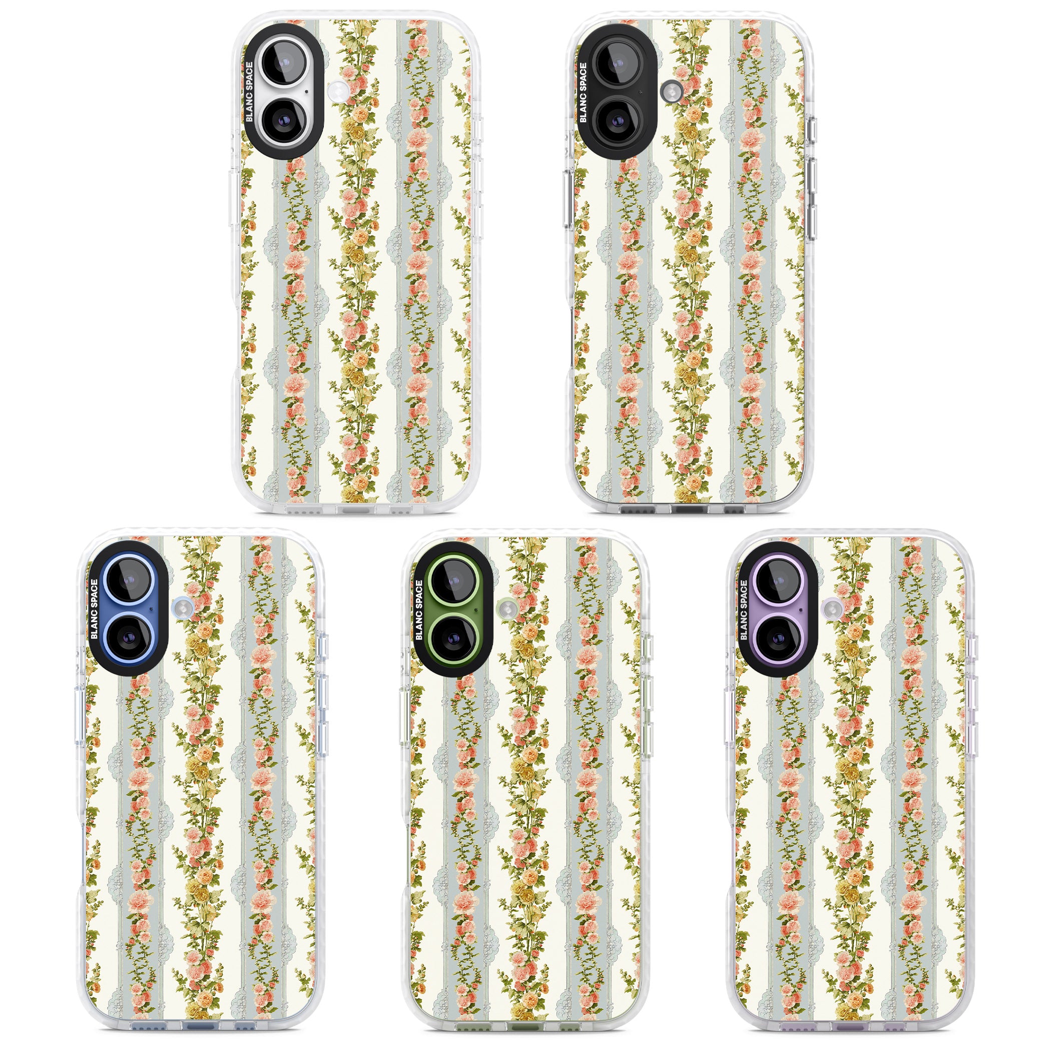 Vintage Floral Stripes iPhone 17 Impact Clear Phone Case APT Impact Protection