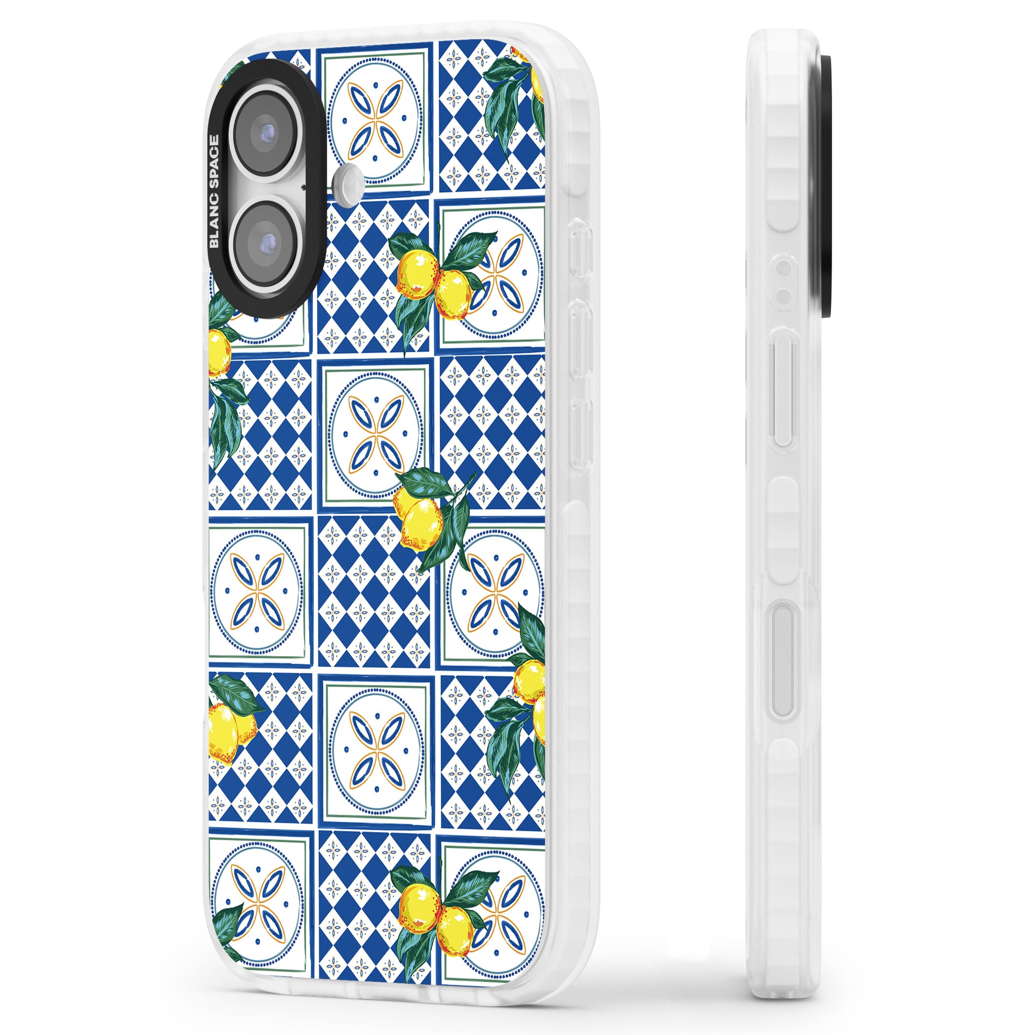 Lemon Tiles iPhone 17 Impact Clear Phone Case Side Profile