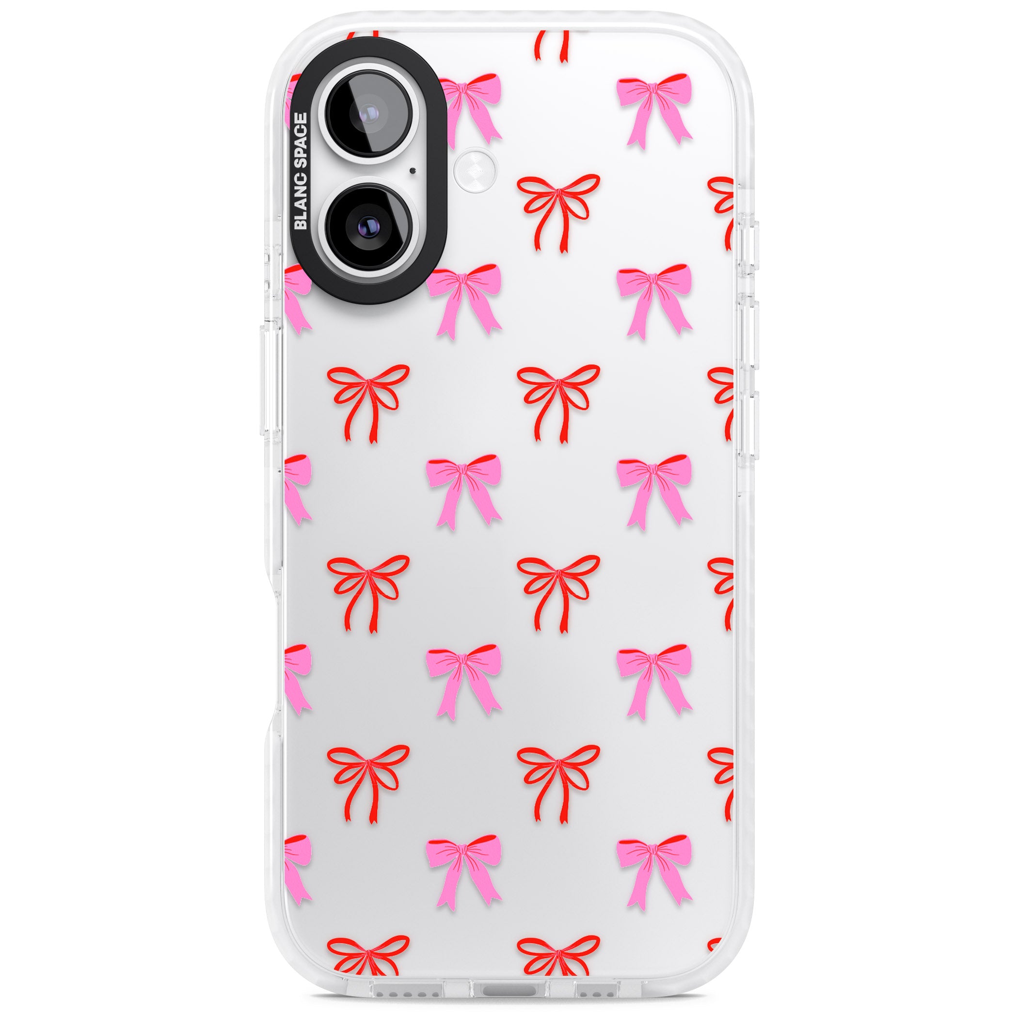 Cute Bow Pattern iPhone 17 Impact Clear Phone Case