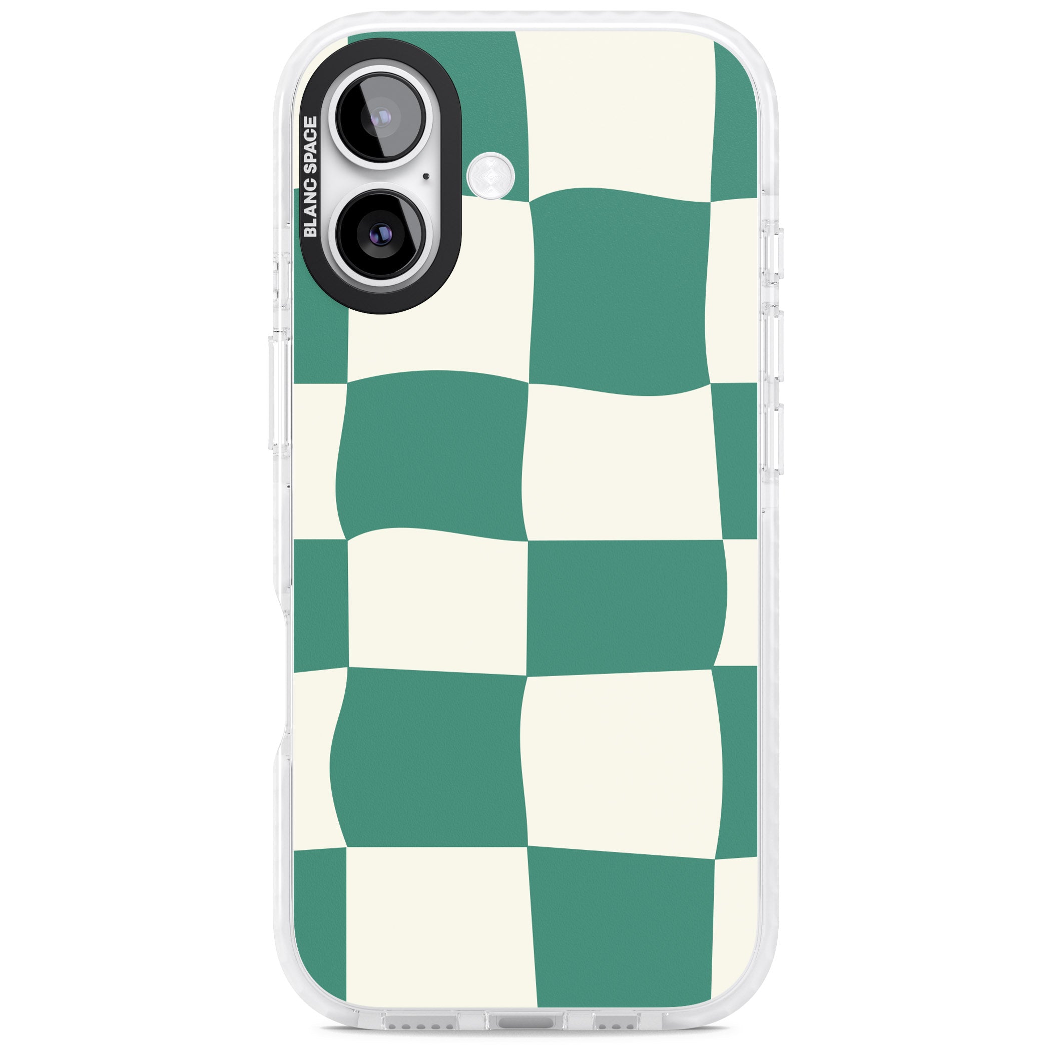 Green & Cream Wavy Check iPhone 17 Impact Clear Phone Case