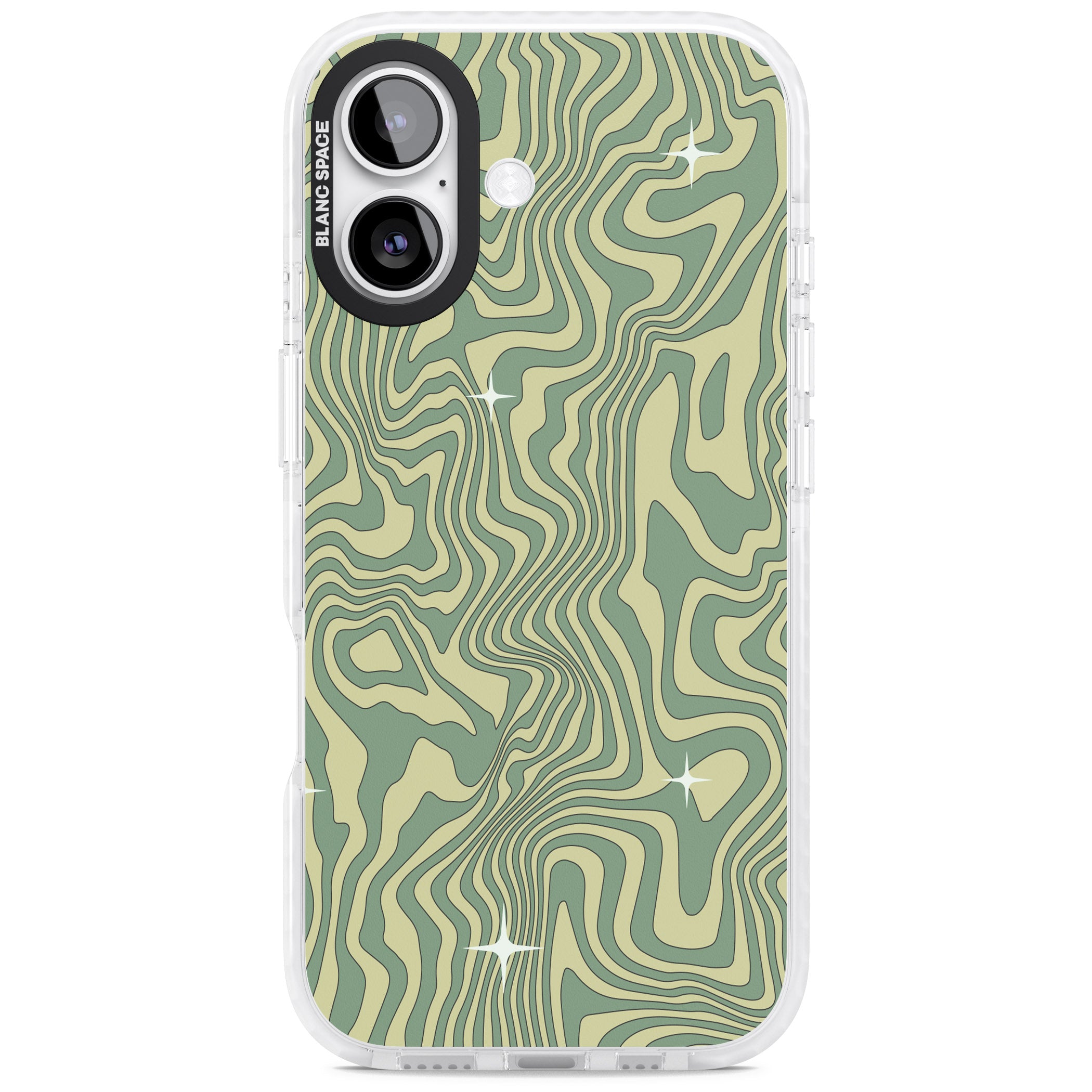 Green Abstract Wave iPhone 17 Impact Clear Phone Case