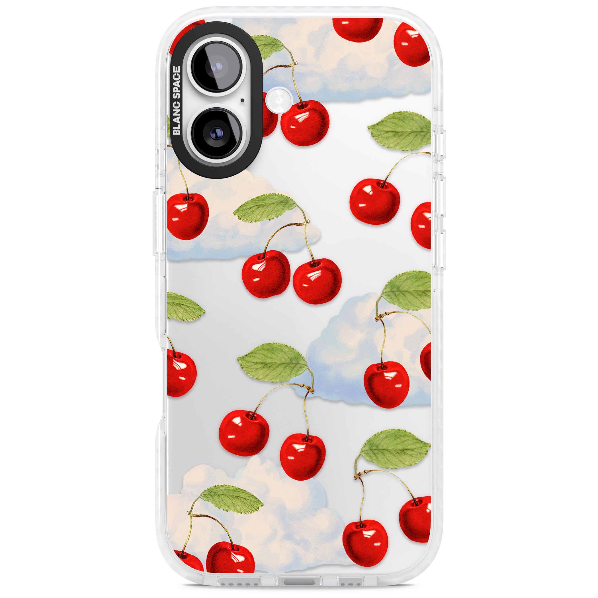 Vintage Cherries & Clouds iPhone 17 Impact Clear Phone Case