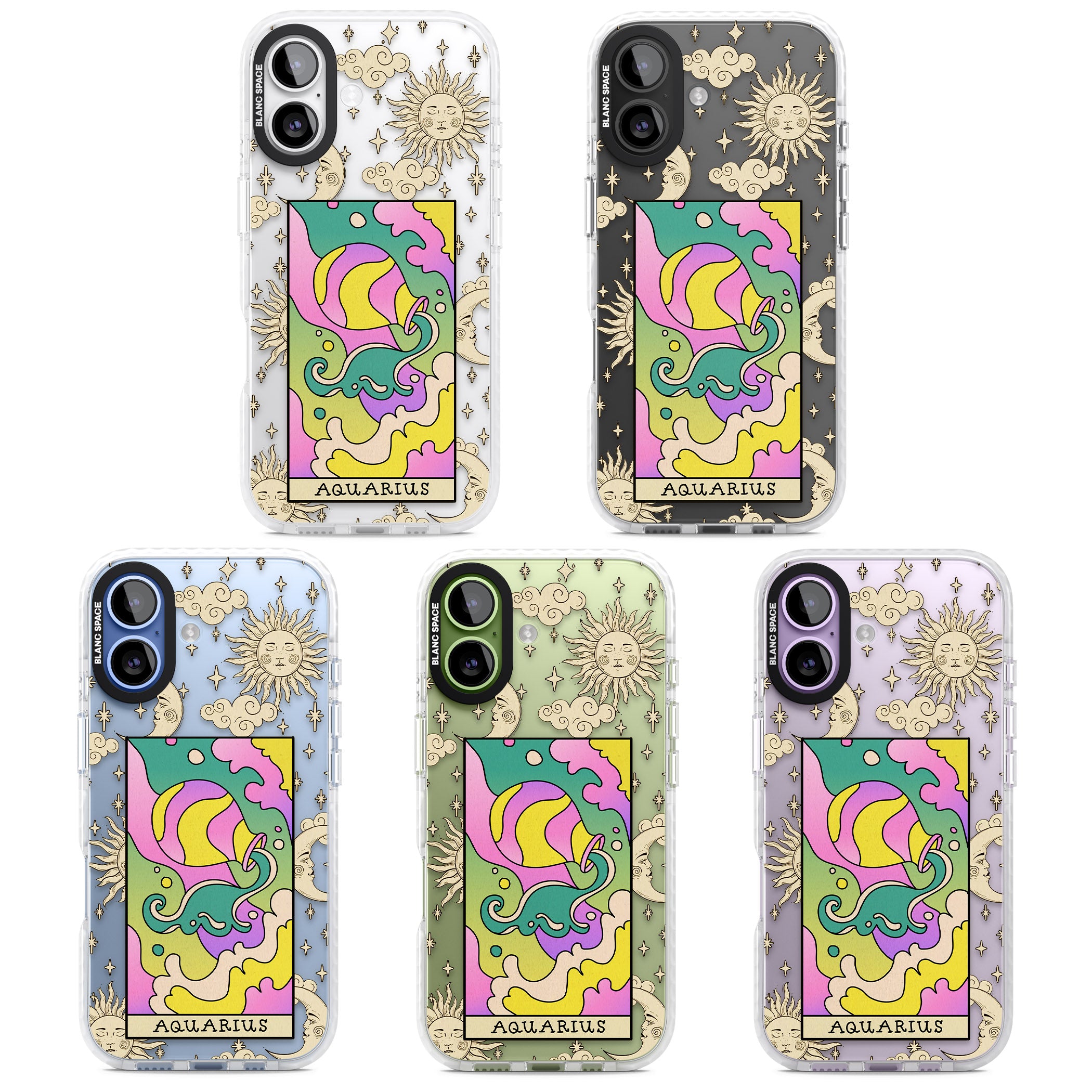 Celestial Zodiac Aquarius iPhone 17 Impact Clear Phone Case APT Impact Protection