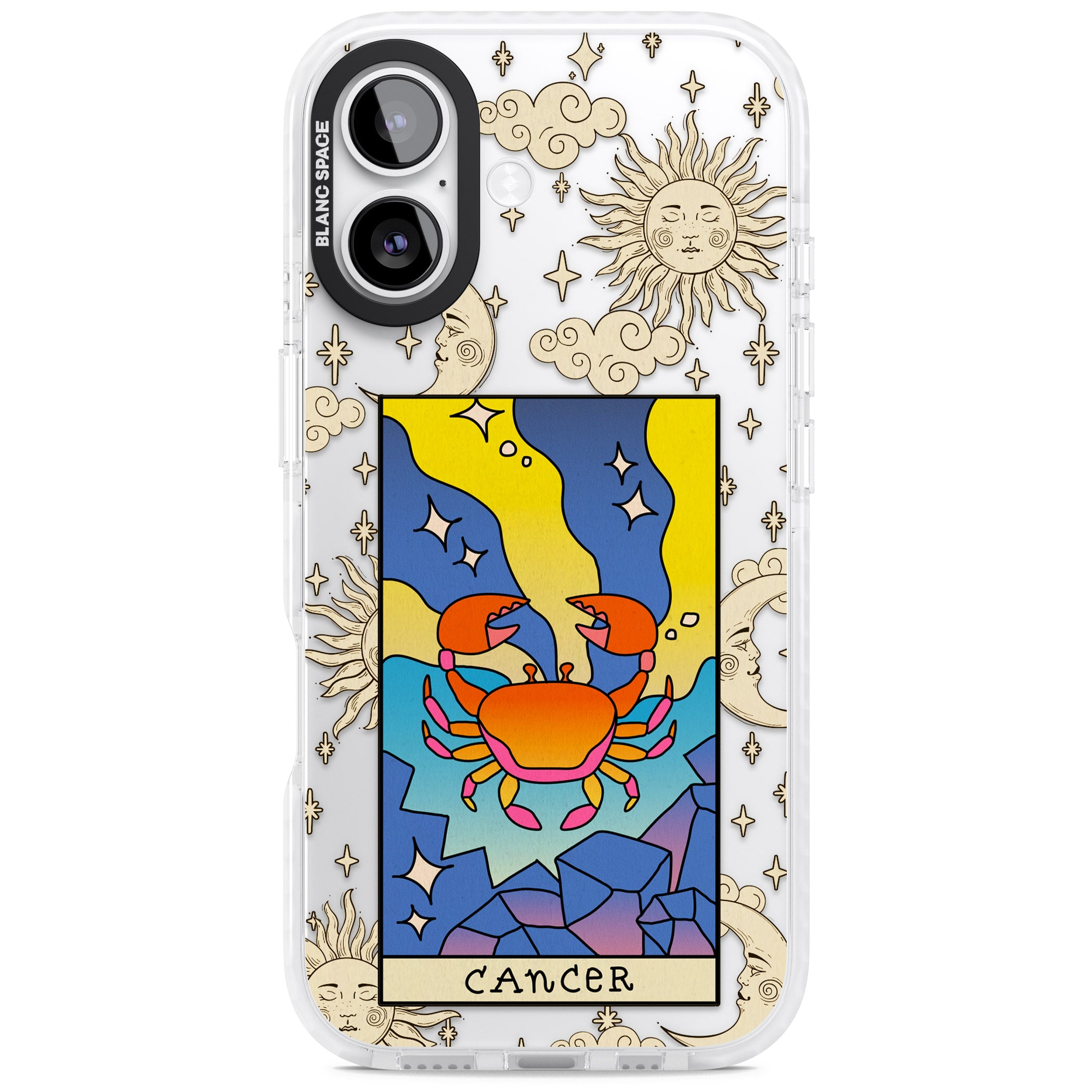 Celestial Zodiac Cancer iPhone 17 Impact Clear Phone Case