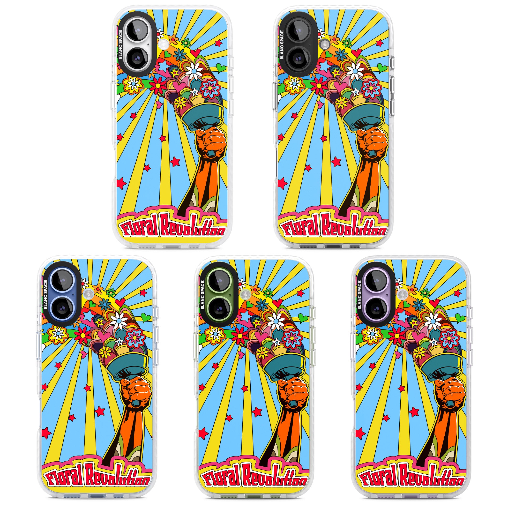 Floral Revolution iPhone 17 Impact Clear Phone Case APT Impact Protection