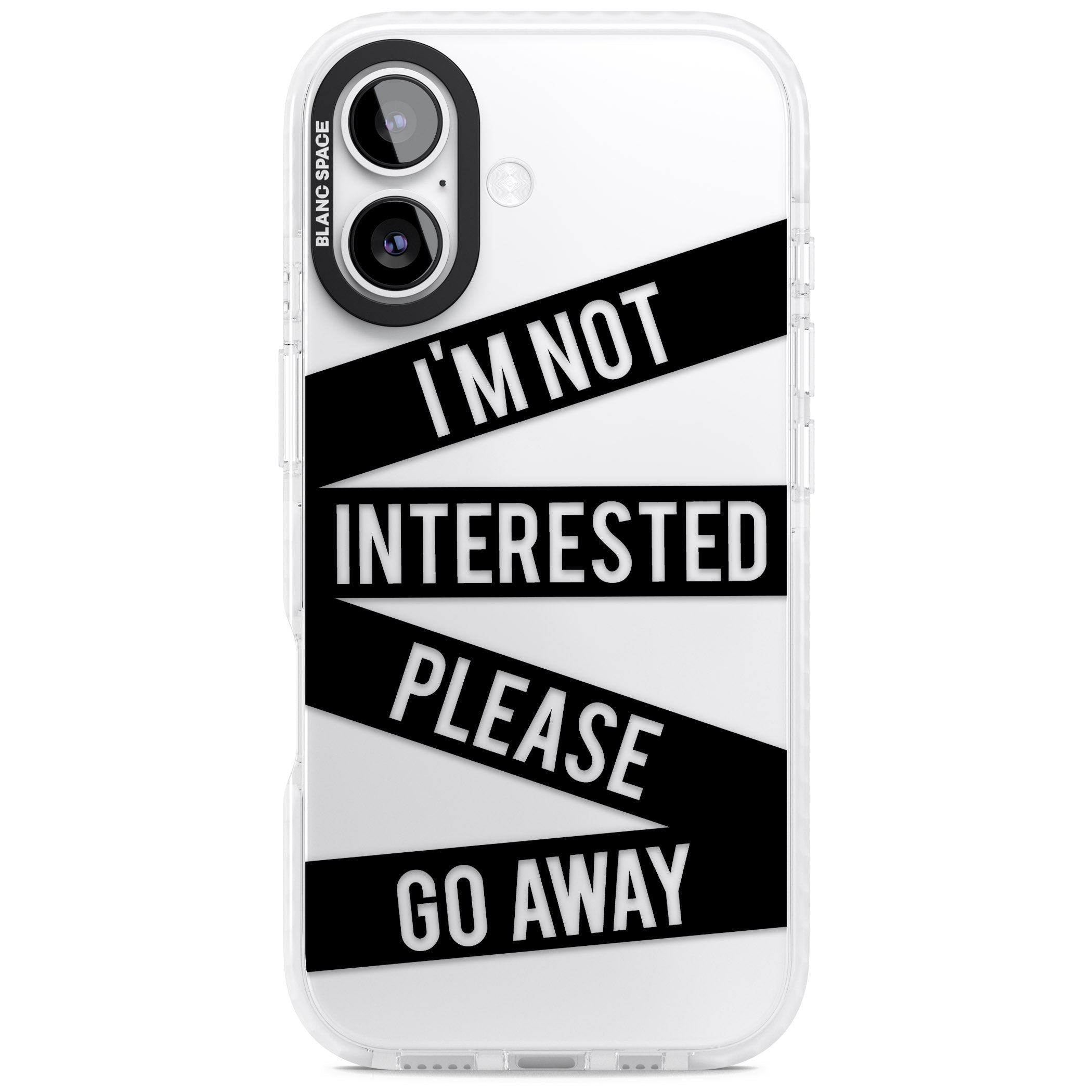 Not Interested Warning iPhone 17 Impact Clear Phone Case