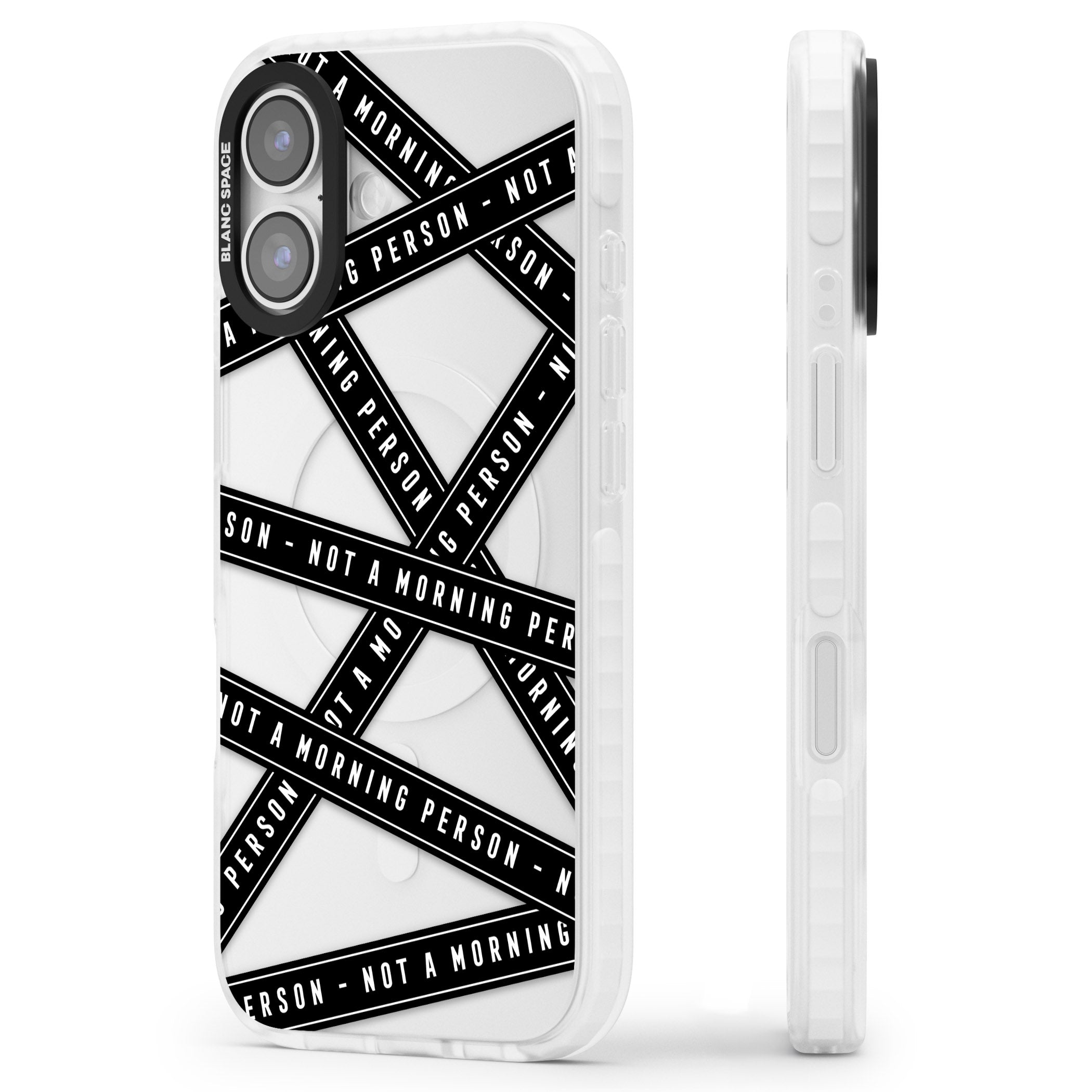 Not A Morning Person iPhone 17 Impact Clear Phone Case Side Profile