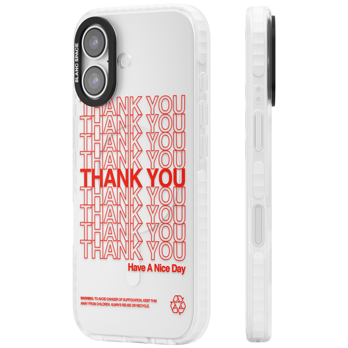 Thank You Have A Nice Day iPhone 16 / iPhone 16 Plus / iPhone 17 Impact Clear Phone Case side