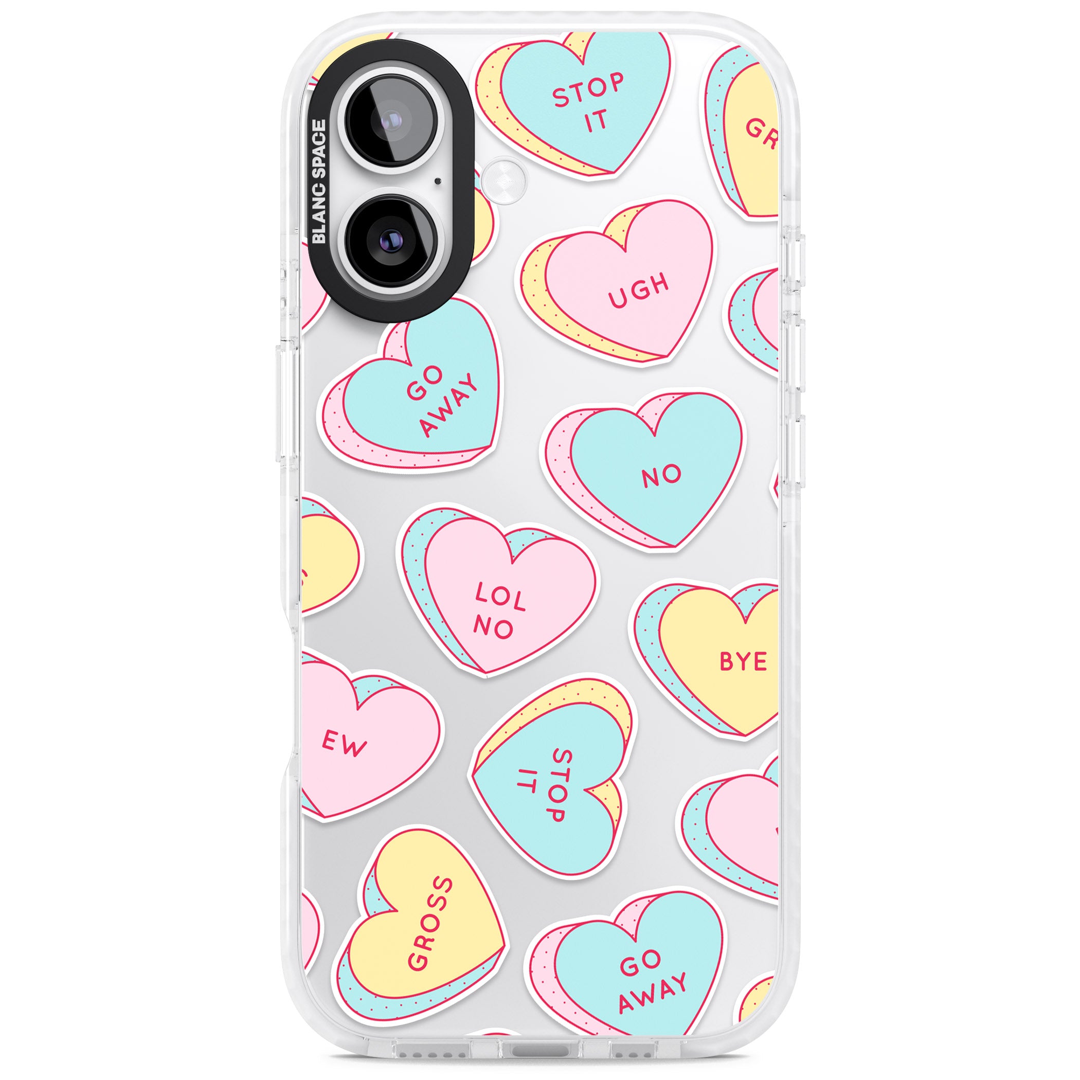 Sarcastic Love Hearts iPhone 17 Impact Clear Phone Case