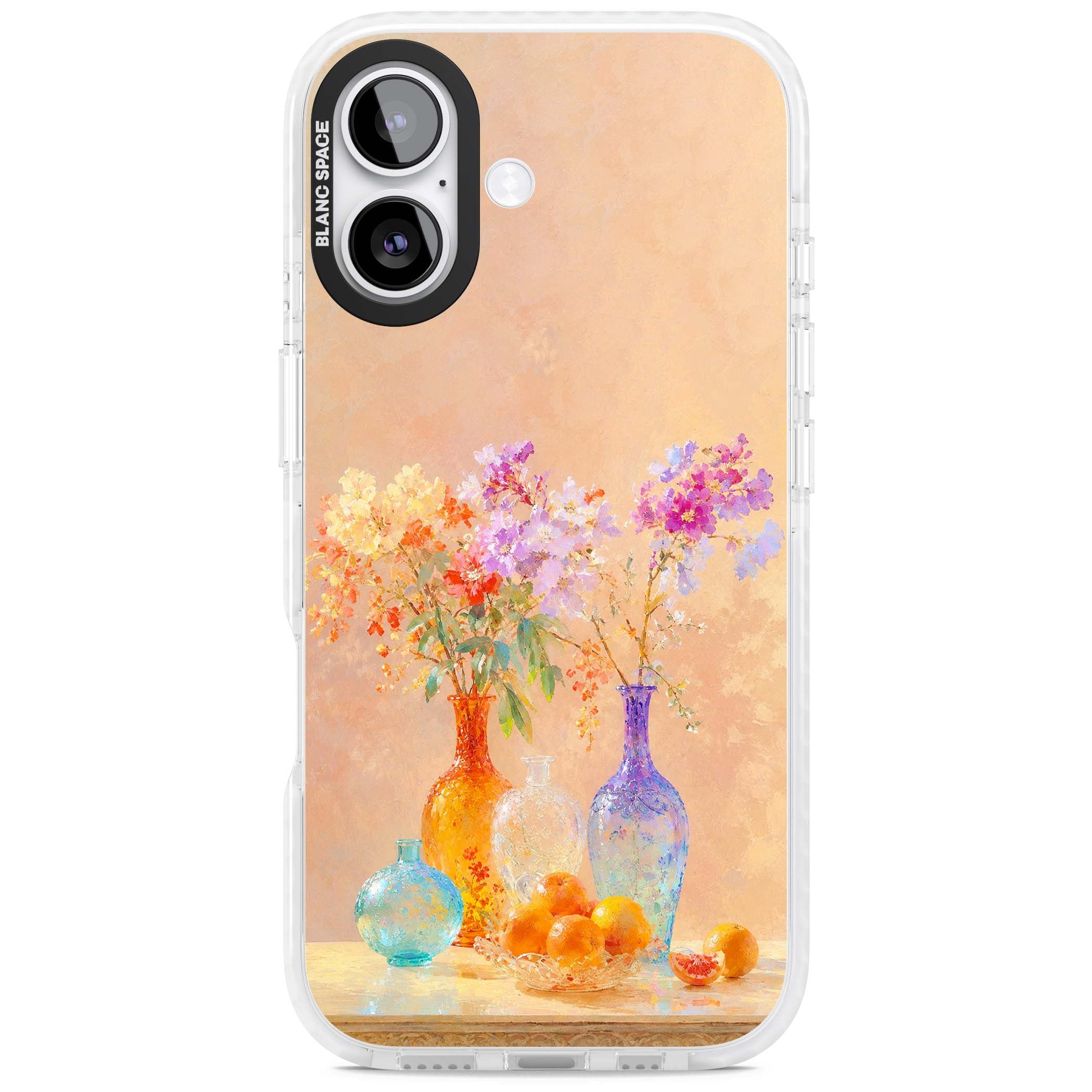 Peach Glass art iPhone case | Black Impact case for iPhone 17
