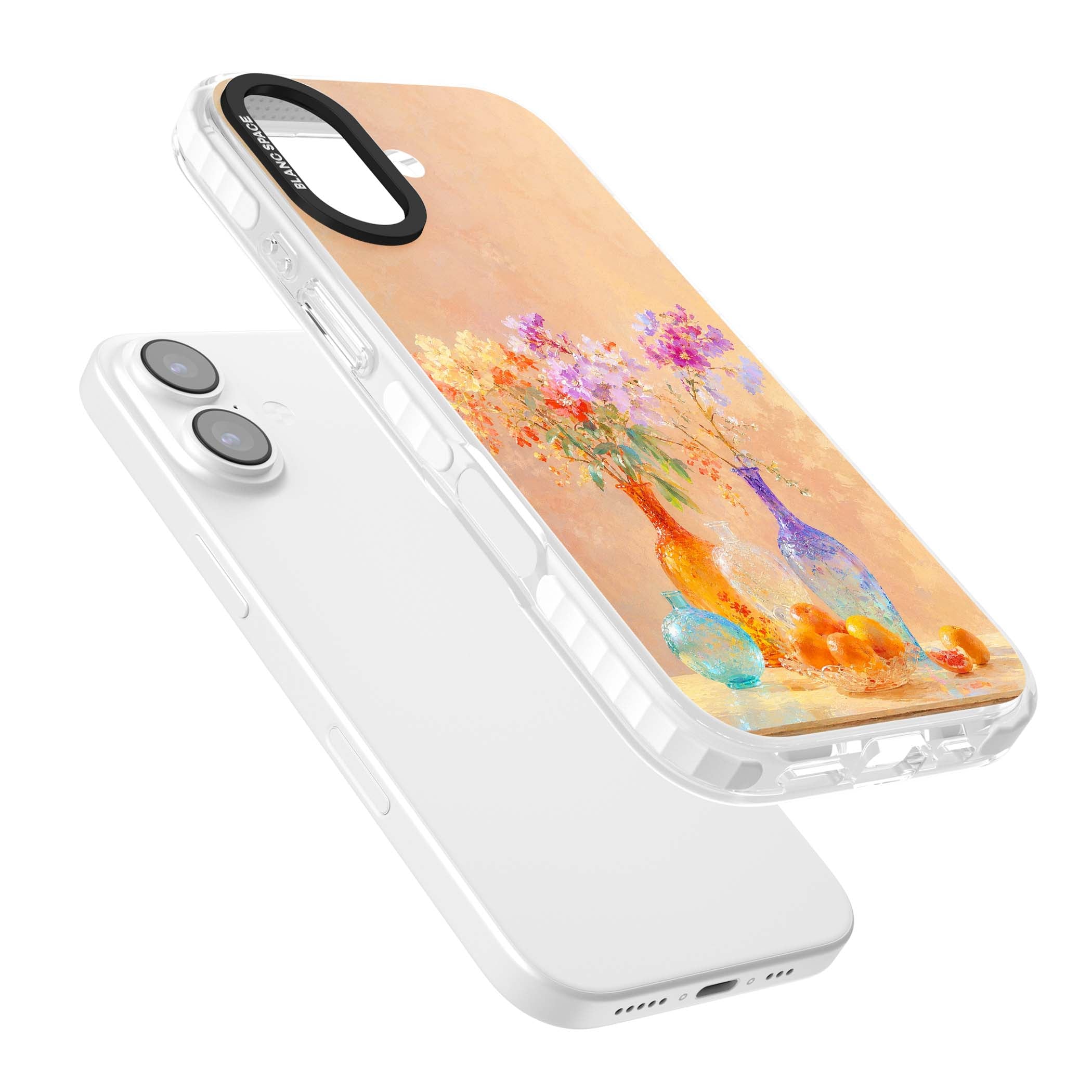 Peach Glass art iPhone case | Black Impact case for iPhone 17