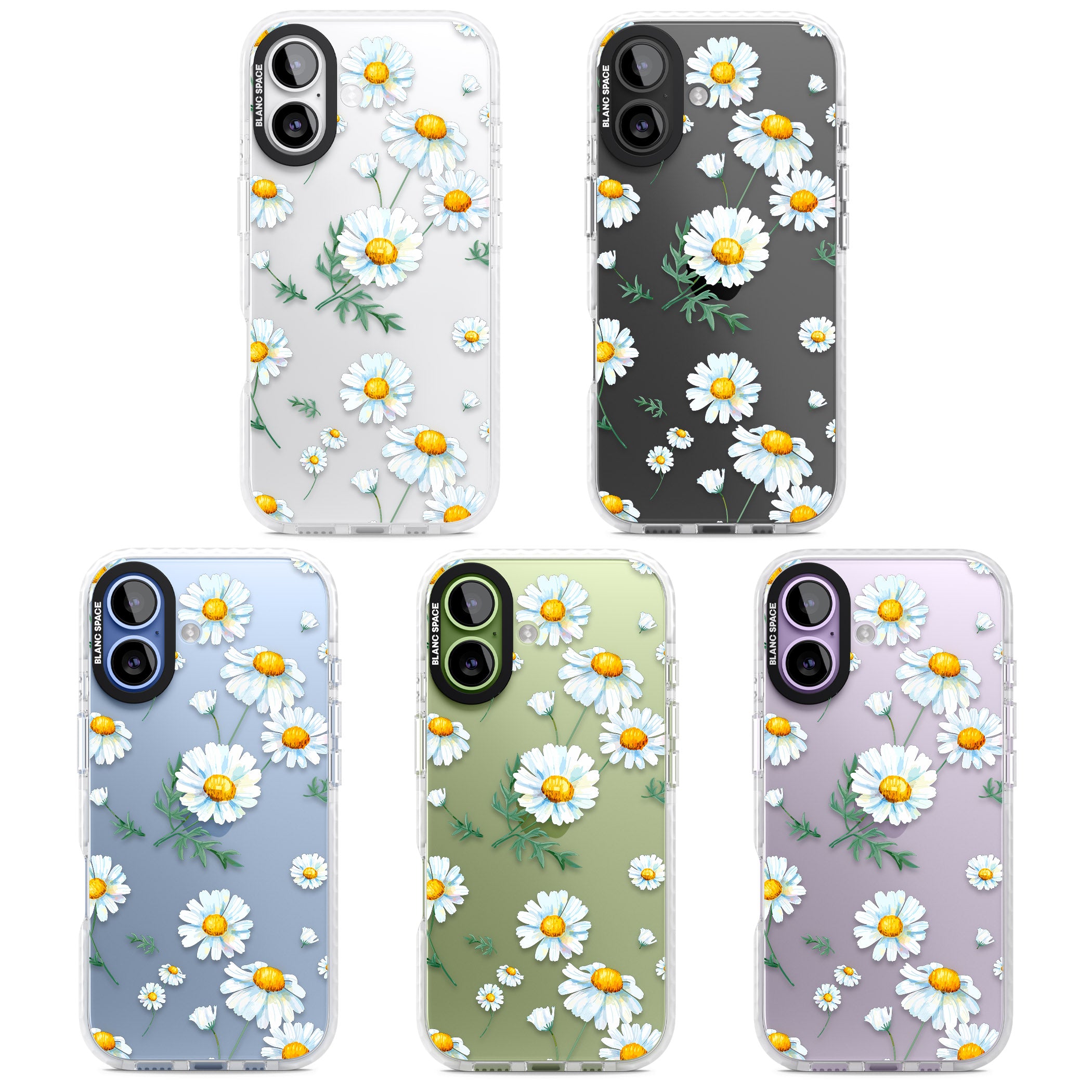 Vintage Painted Daisies iPhone 17 Impact Clear Phone Case APT Impact Protection