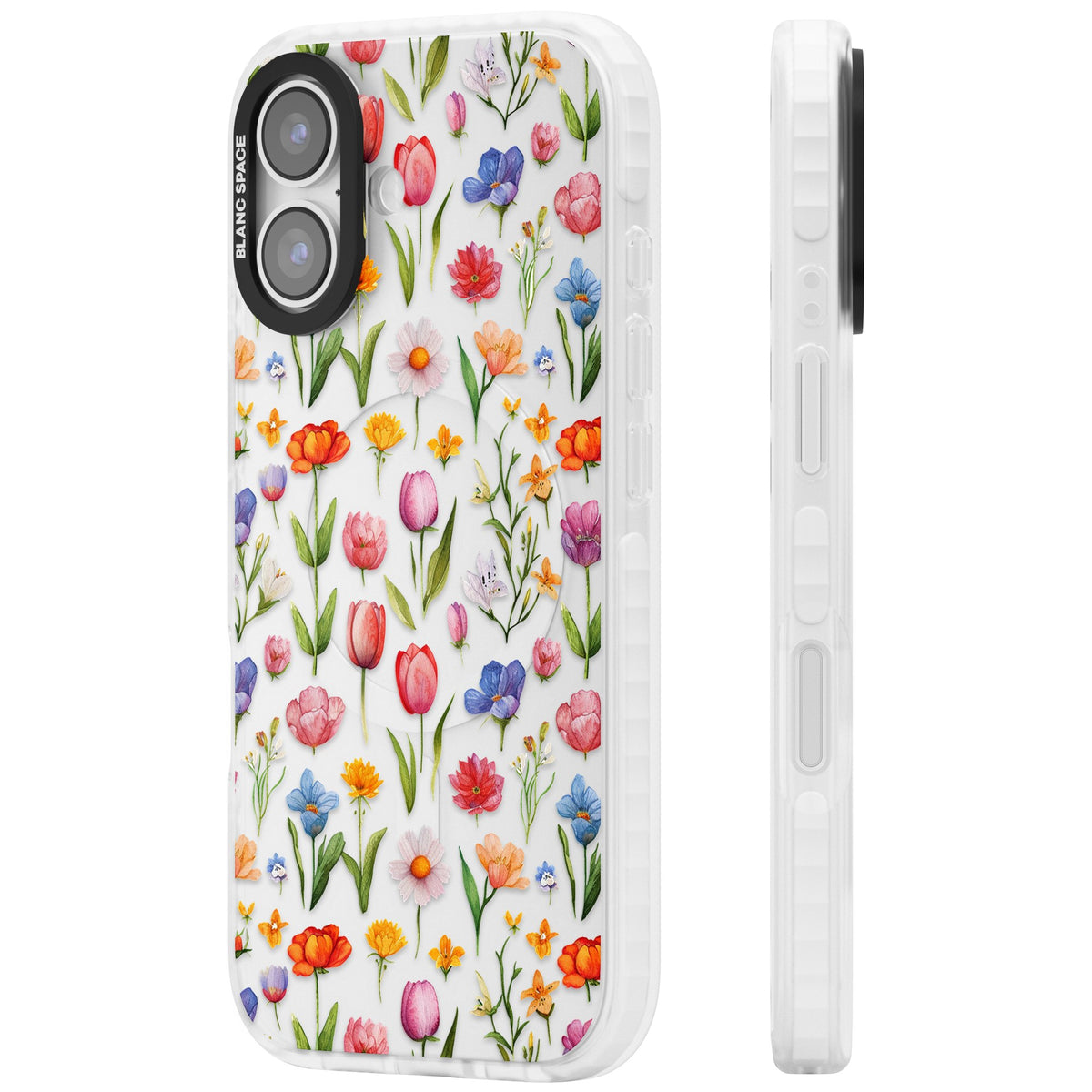 Small Flower Mix iPhone 16 / iPhone 16 Plus / iPhone 17 Impact Clear Phone Case side