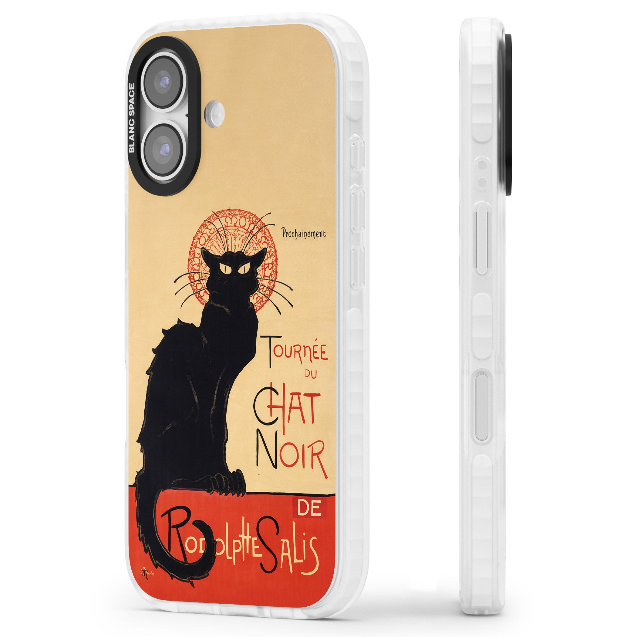 Tournee Du Chat Noir Poster iPhone 17 Impact Clear Phone Case Side Profile