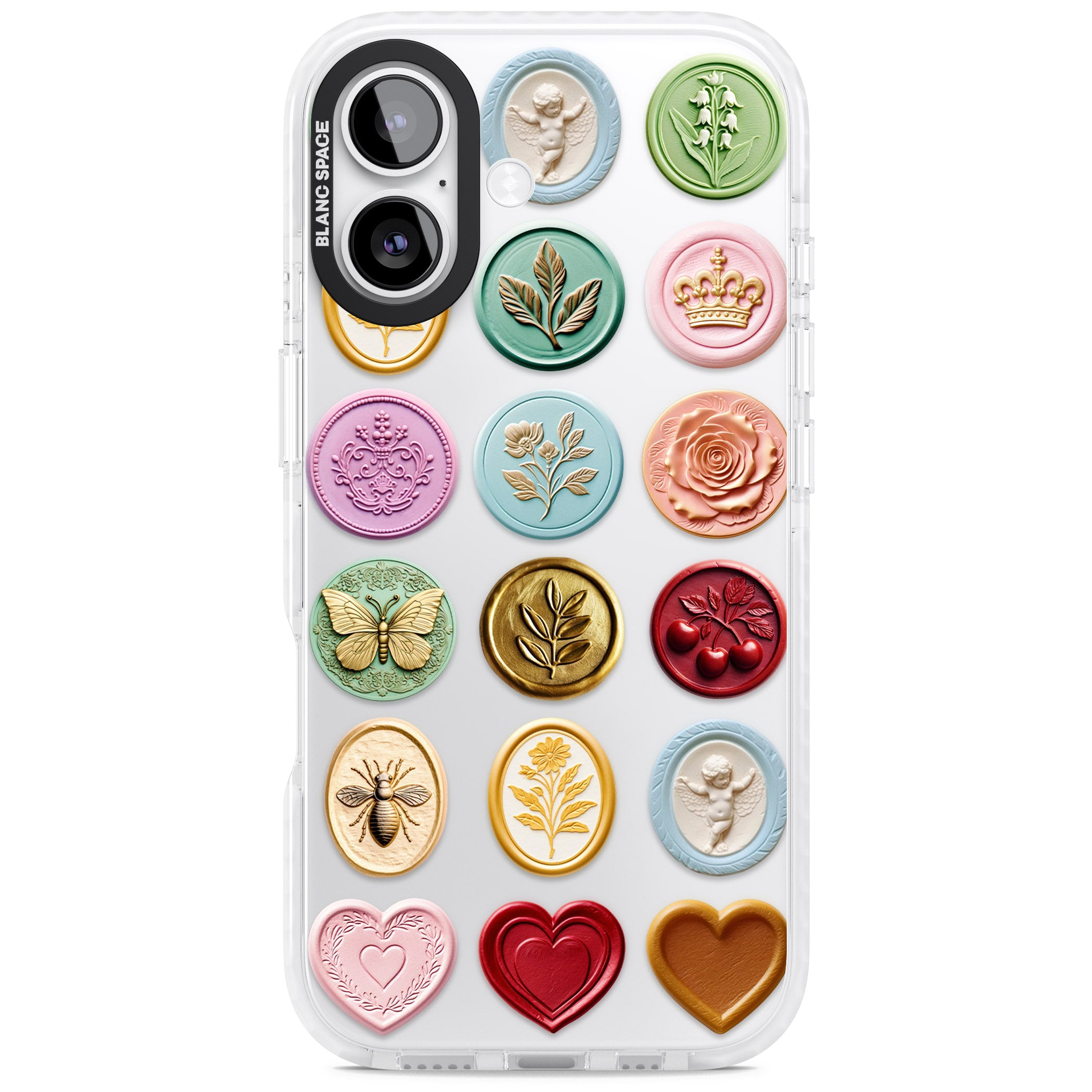 Vintage Wax Seal Pattern iPhone 17 Impact Clear Phone Case