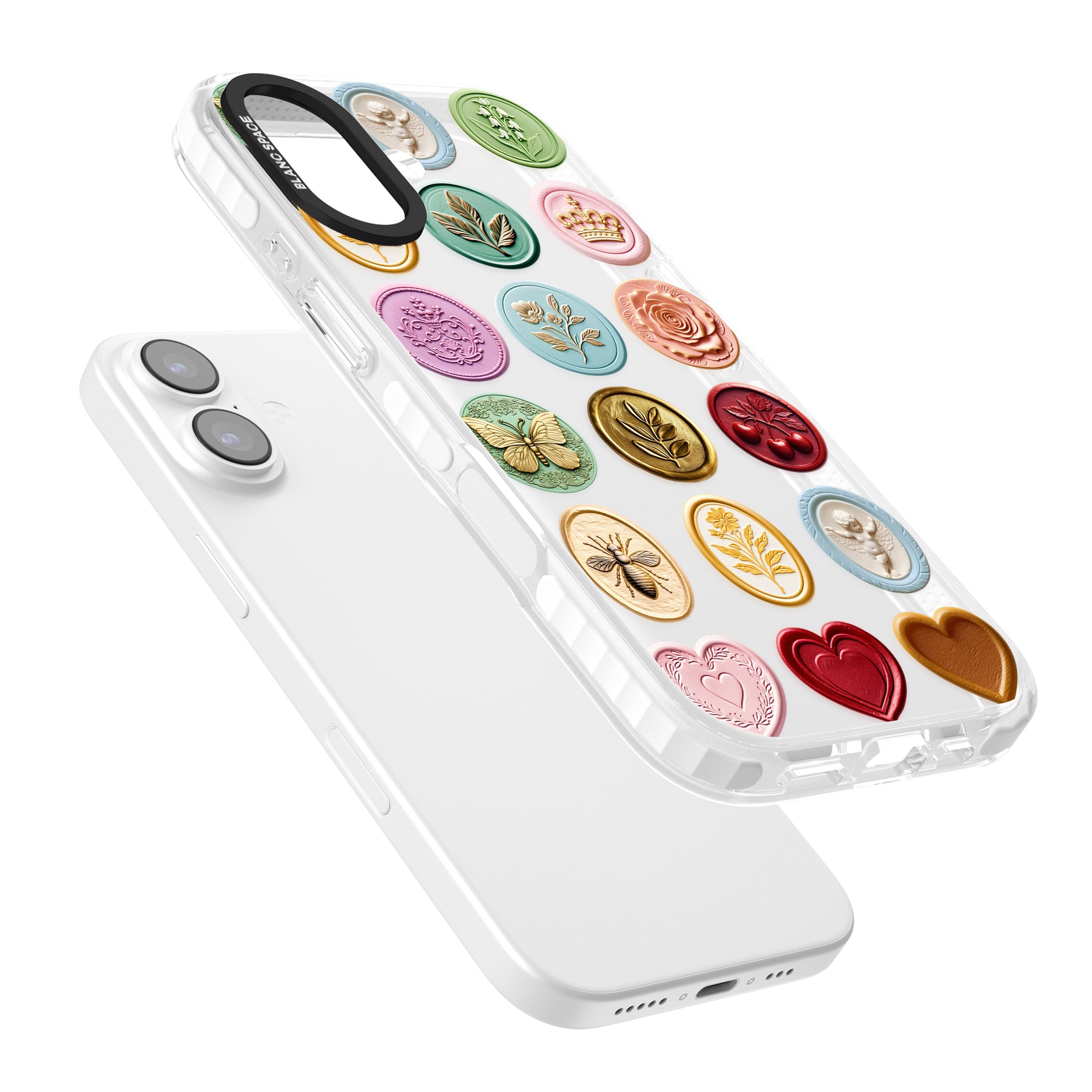 Vintage Wax Seal Pattern iPhone 17 Impact Clear Phone Case Colours