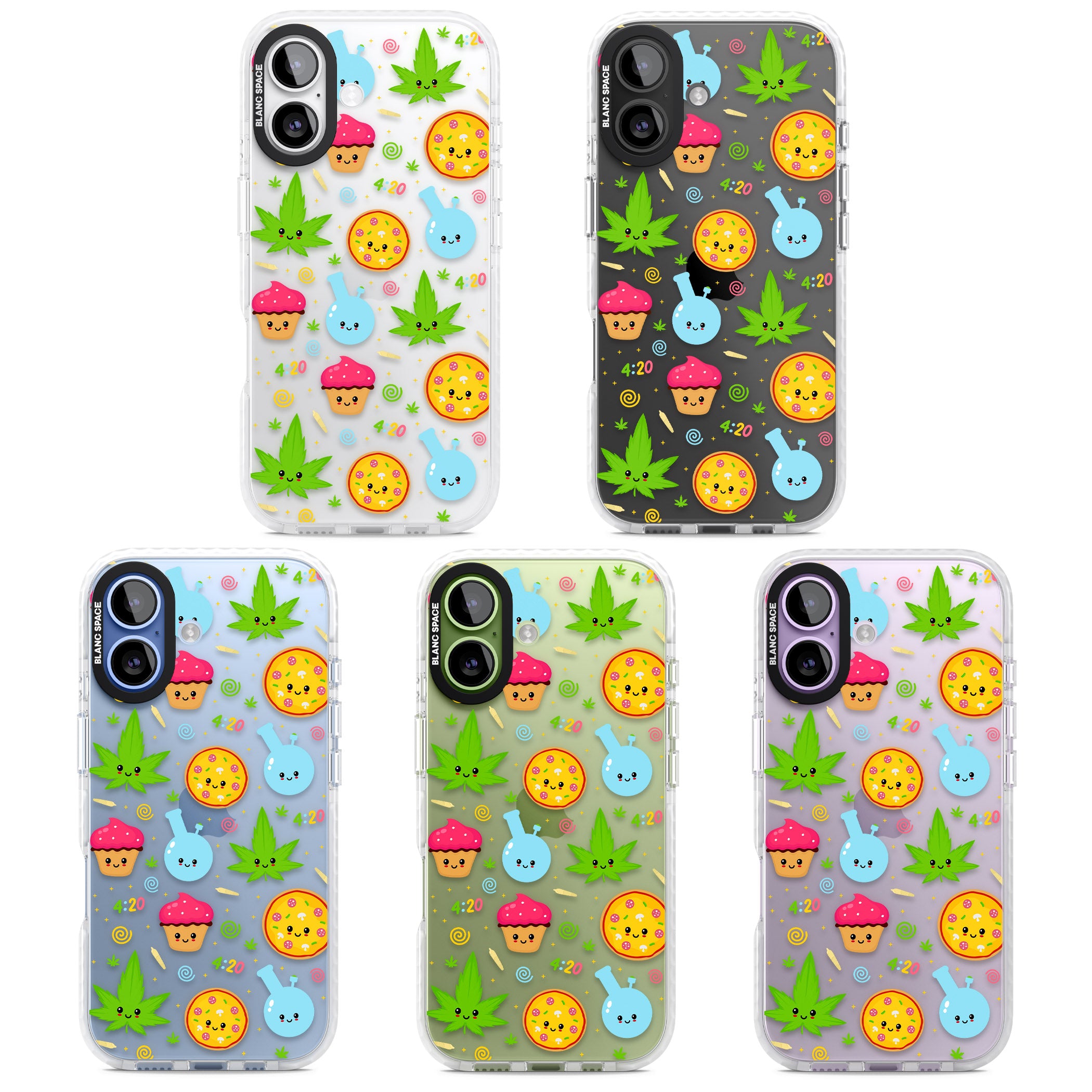 Kawaii Weed Pattern iPhone 17 Impact Clear Phone Case APT Impact Protection