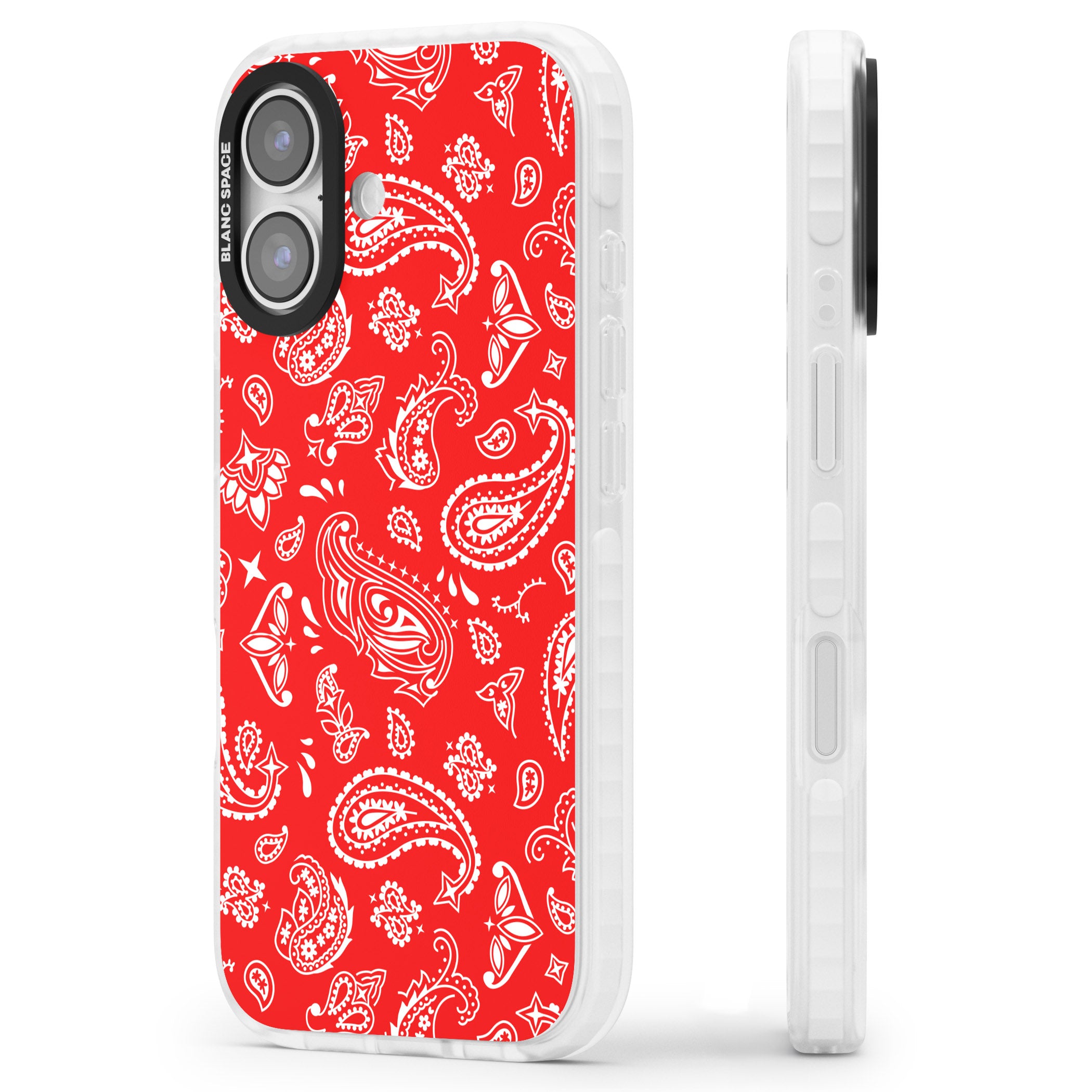 Red Bandana iPhone 17 Impact Clear Phone Case Side Profile