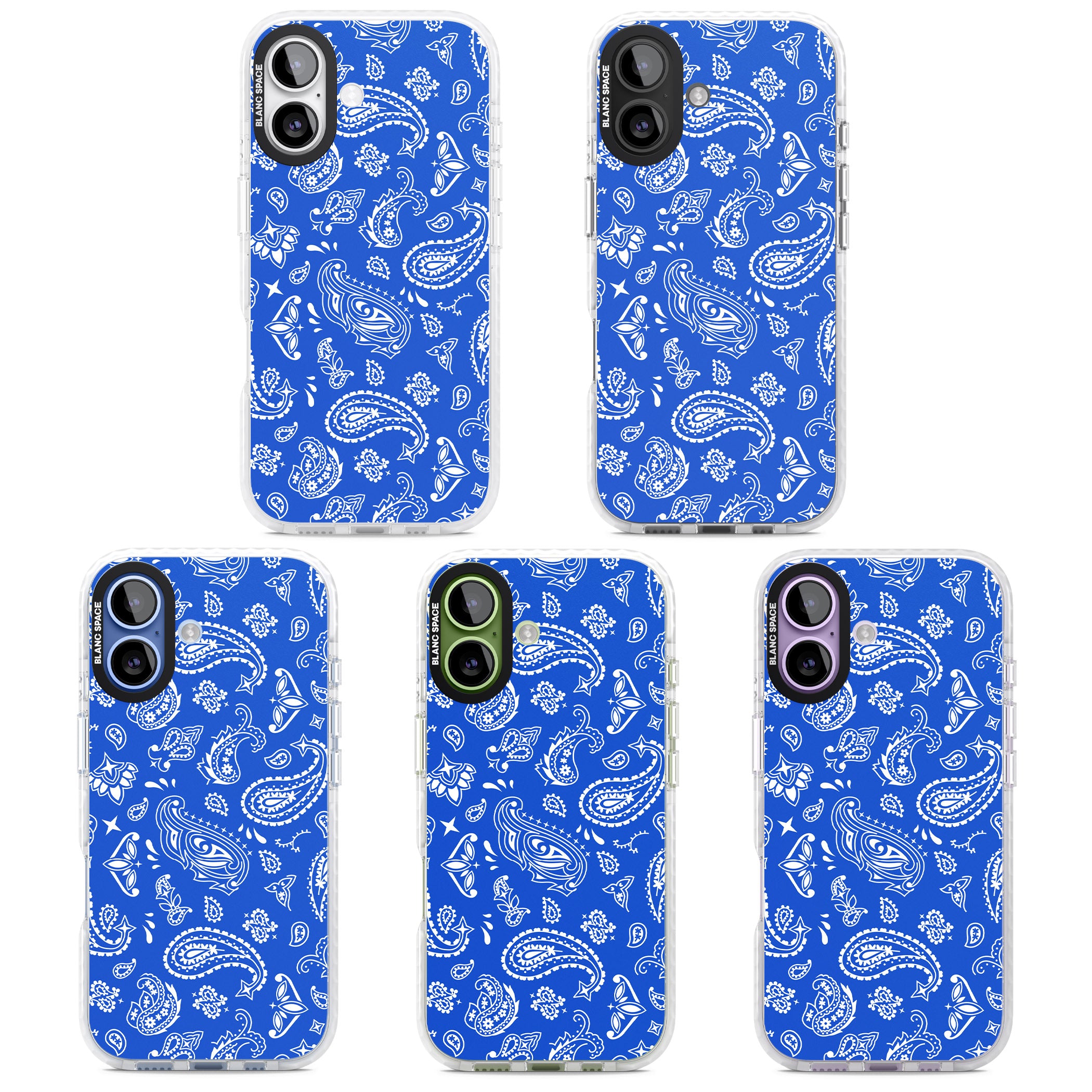 Blue Bandana iPhone 17 Impact Clear Phone Case APT Impact Protection