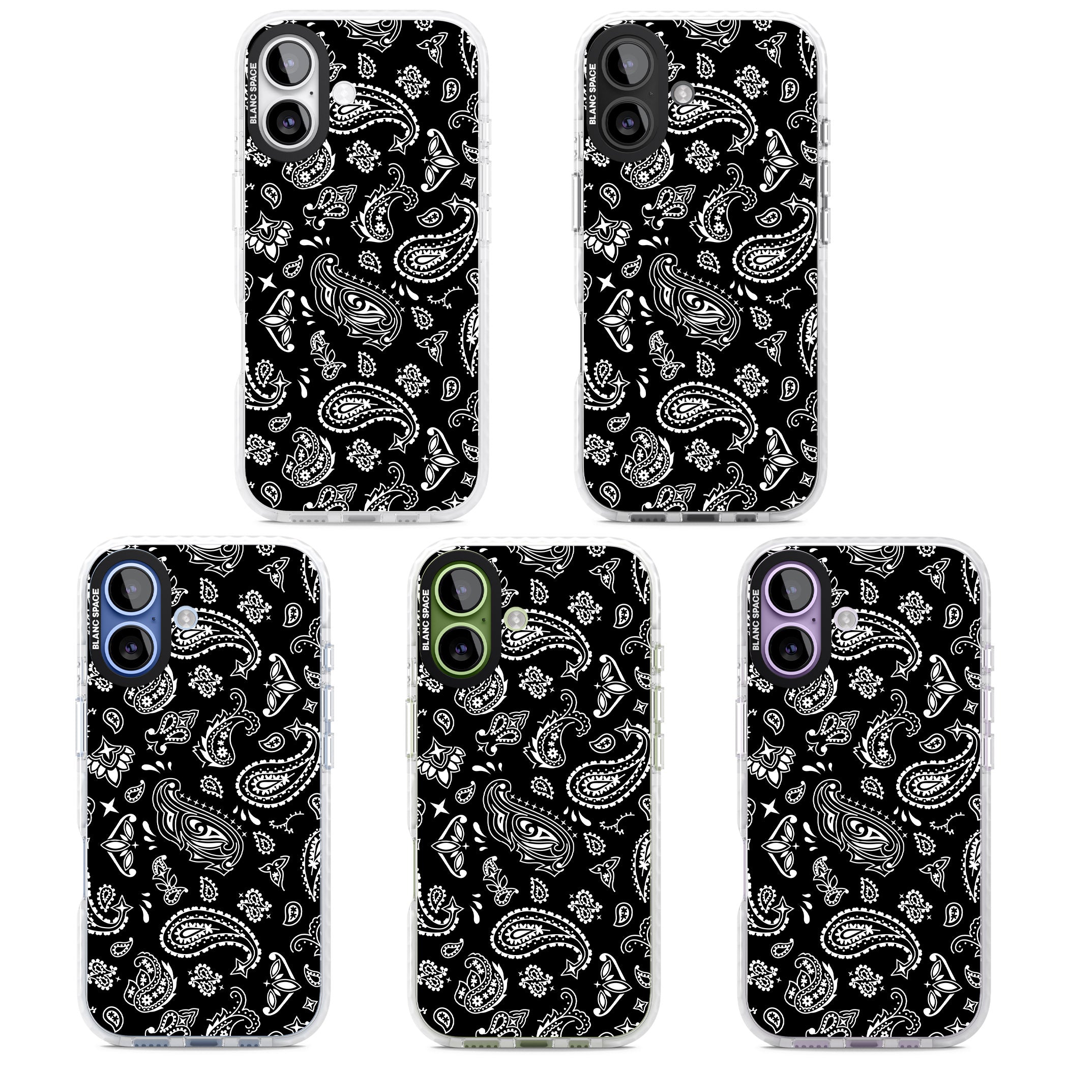 Black Bandana iPhone 17 Impact Clear Phone Case APT Impact Protection
