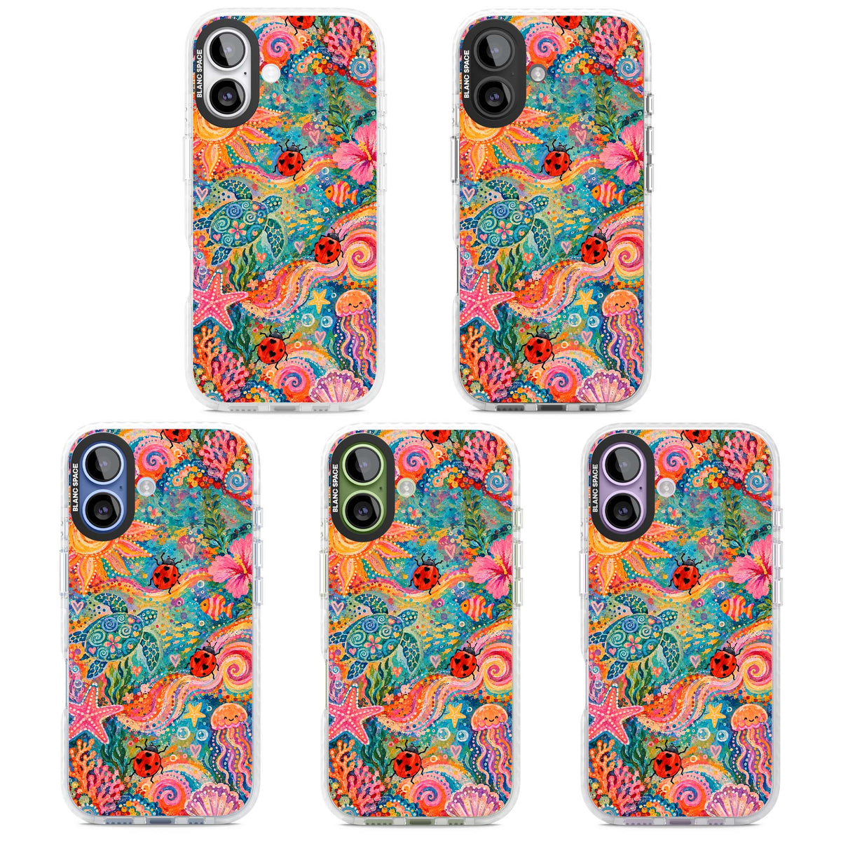 Coral Whimsy for her iPhone case | Black Impact case for iPhone 17