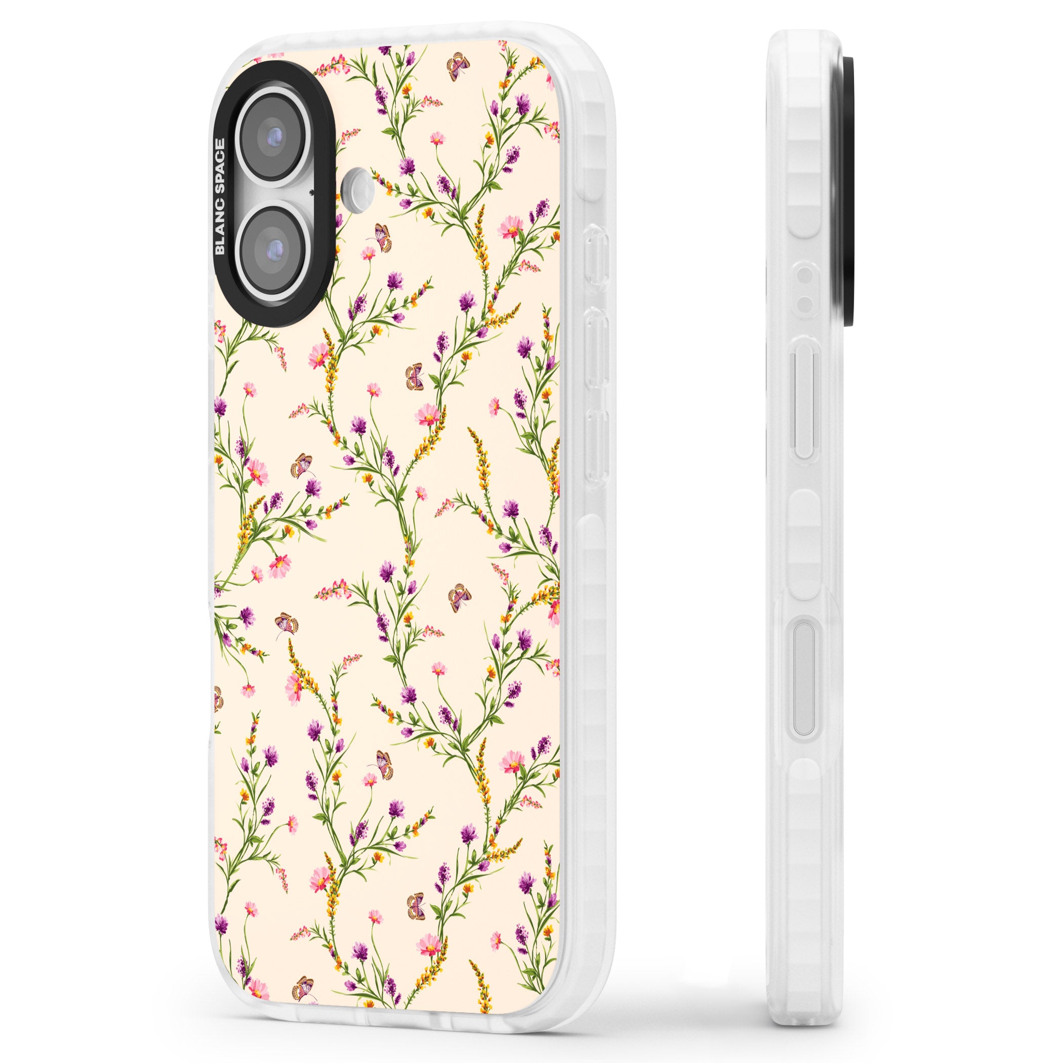 Meadow Wildflowers iPhone 17 Impact Clear Phone Case Side Profile
