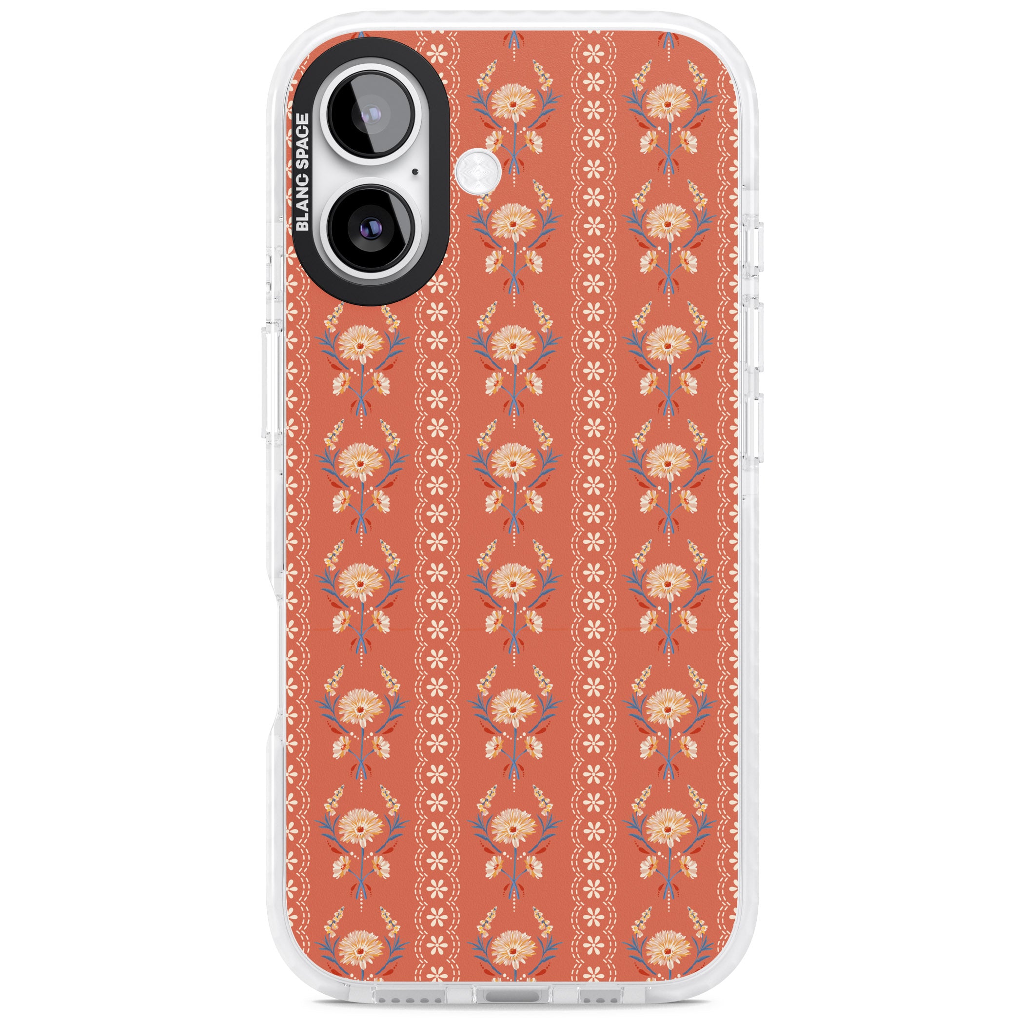 Vintage Terracotta Floral iPhone 17 Impact Clear Phone Case