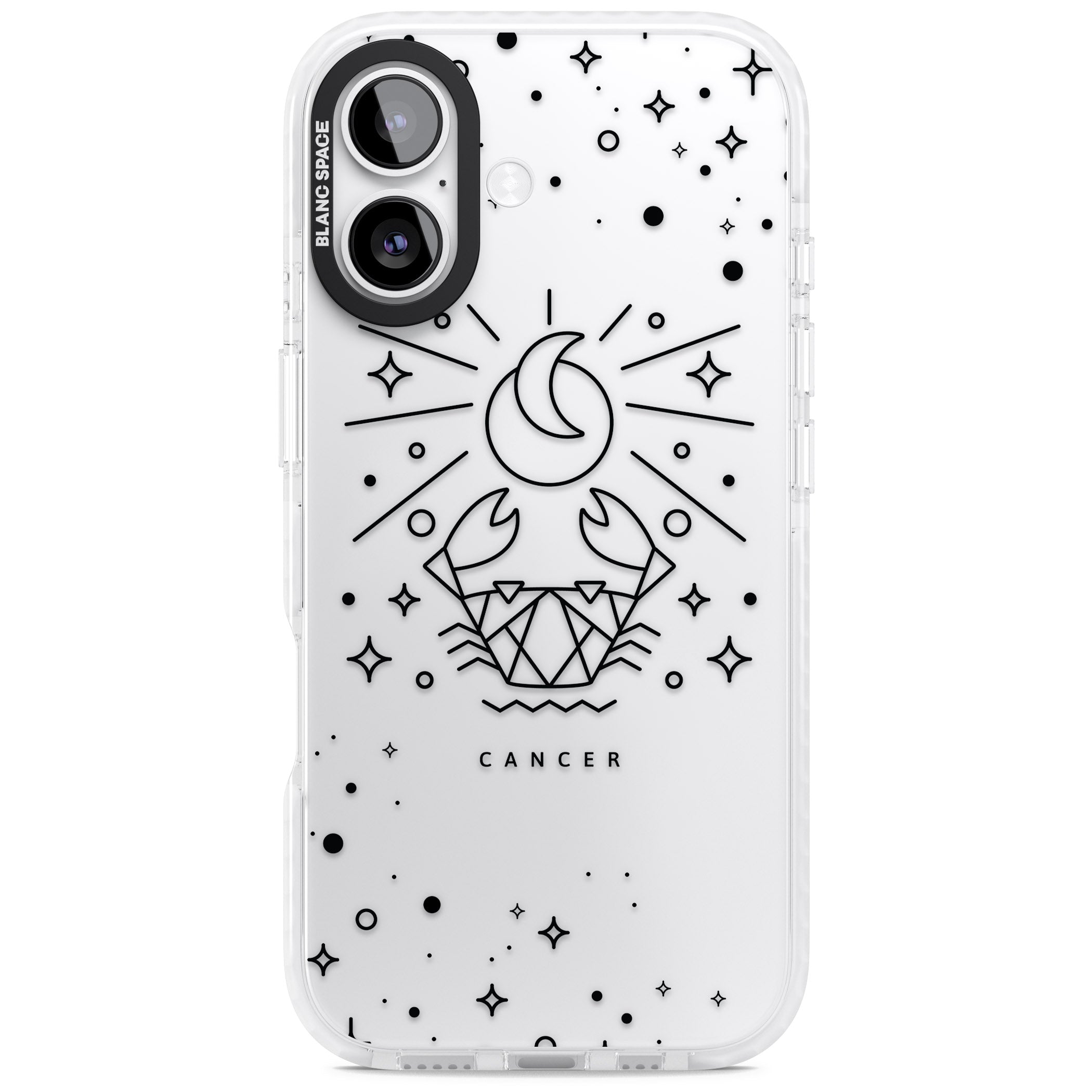 Zodiac Cancer Moon iPhone 17 Impact Clear Phone Case