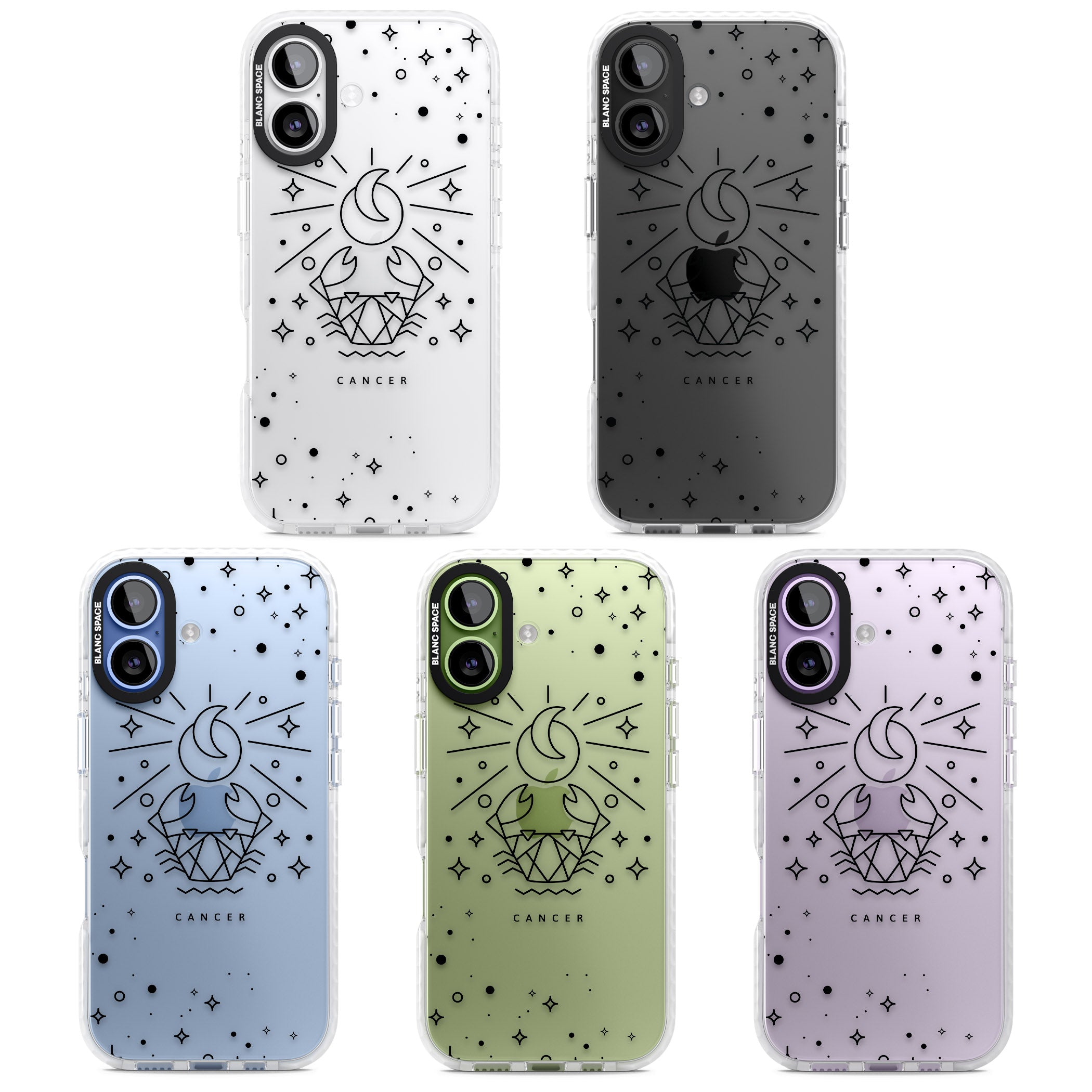 Zodiac Cancer Moon iPhone 17 Impact Clear Phone Case APT Impact Protection