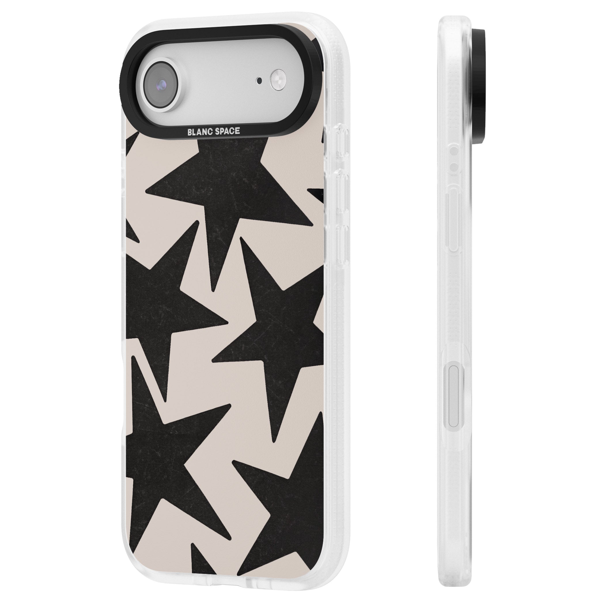 Black Superstars iPhone 17 Air Impact Air Clear Phone Case Side Profile