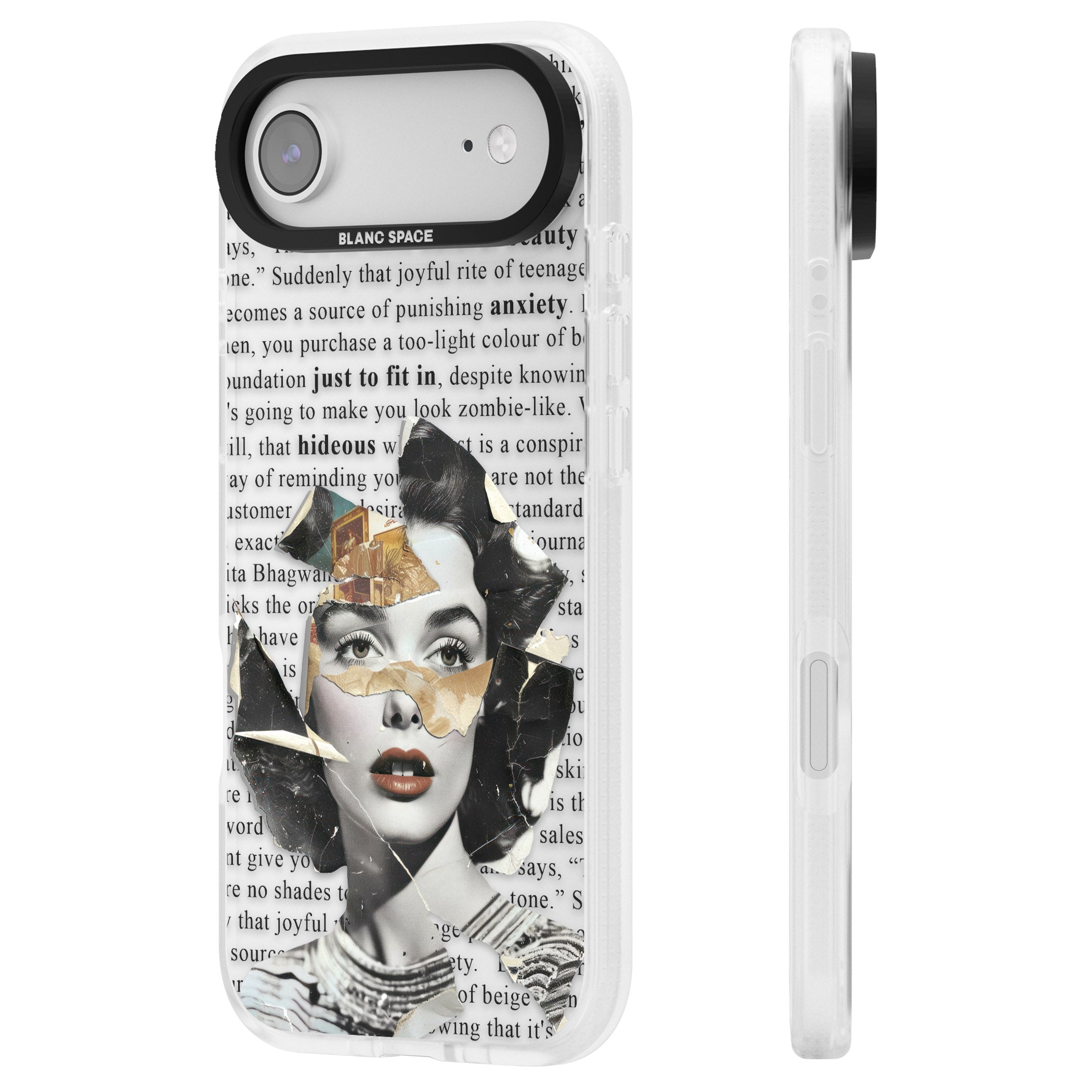 Beauty Is Within iPhone 17 Air Impact Air Clear Phone Case Side Profile