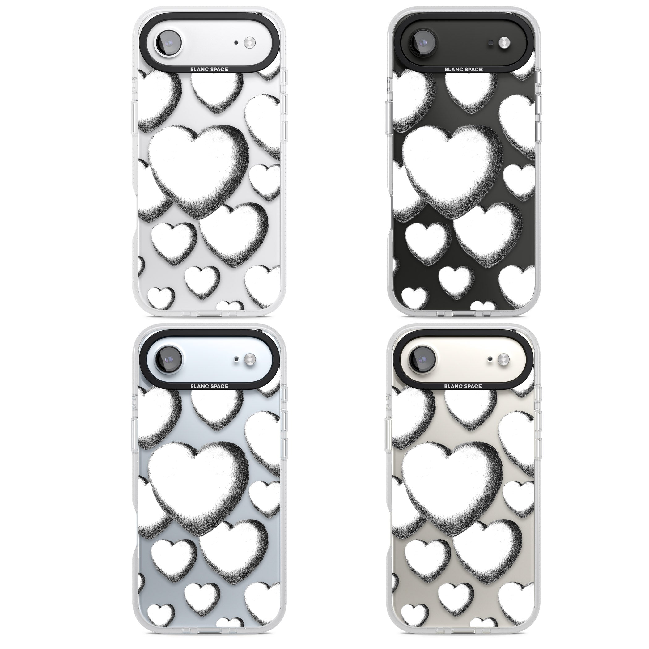 Hand Drawn Hearts iPhone 17 Air Impact Air Clear Phone Case APT Impact Protection