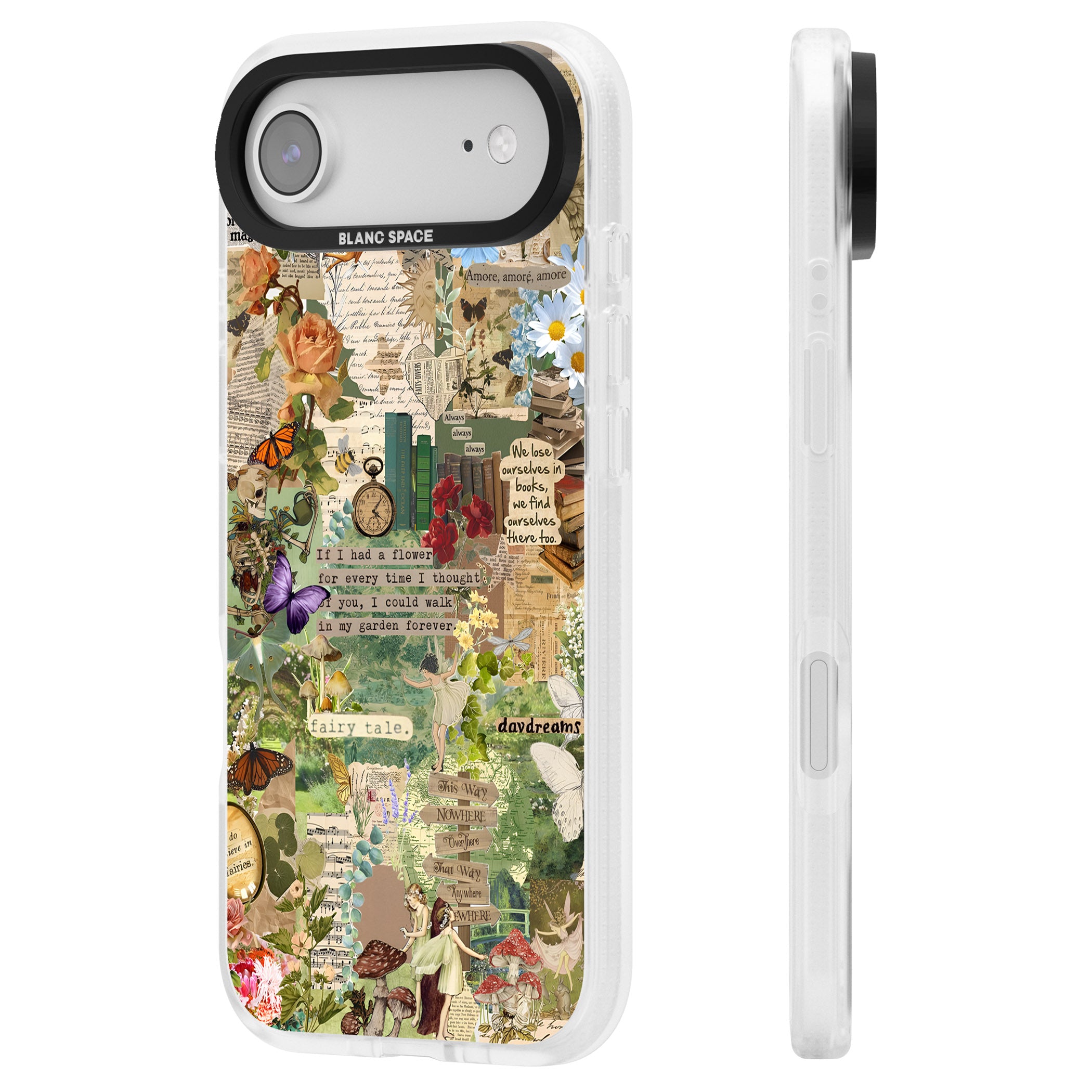Enchanted Collage iPhone 17 Air Impact Air Clear Phone Case Side Profile