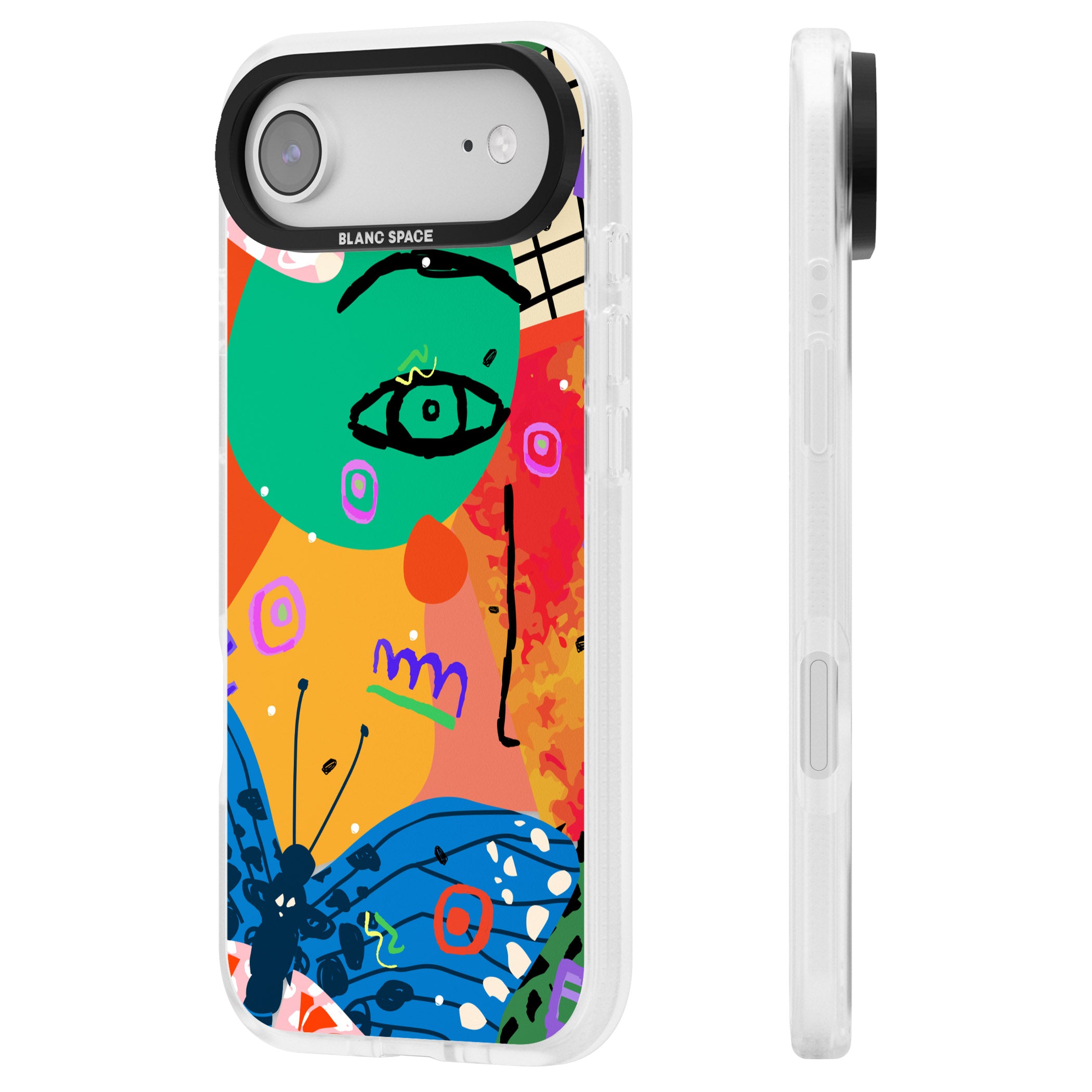 Abstract Butterfly iPhone 17 Air Impact Air Clear Phone Case Side Profile