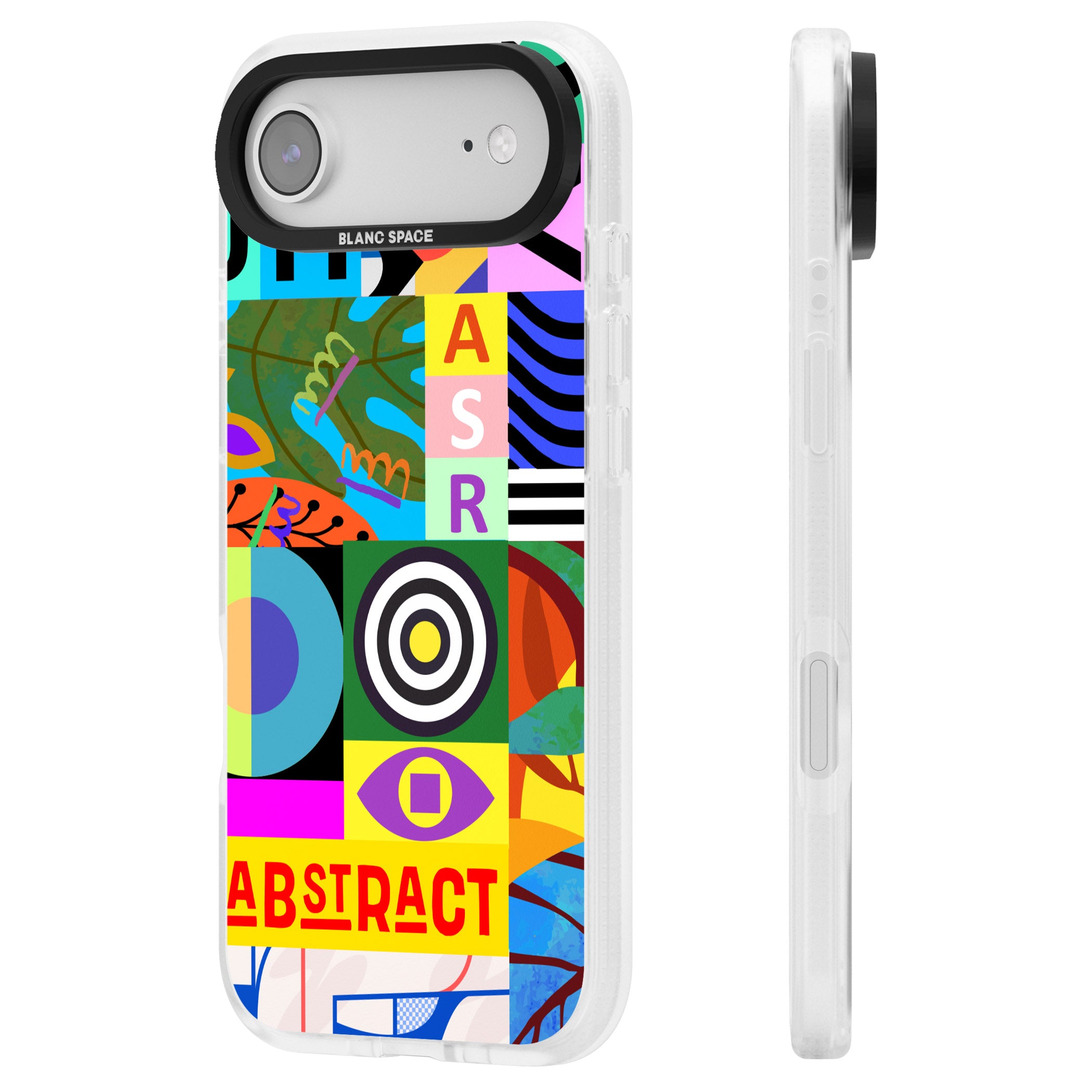 Abstract Pattern Patchwork iPhone 17 Air Impact Air Clear Phone Case Side Profile