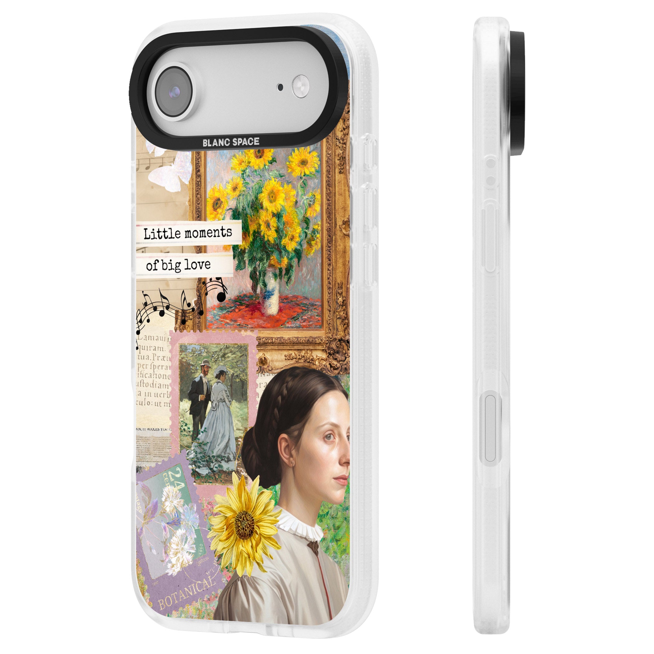 Monet 'Little Moments' Collage iPhone 17 Air Impact Air Clear Phone Case Side Profile
