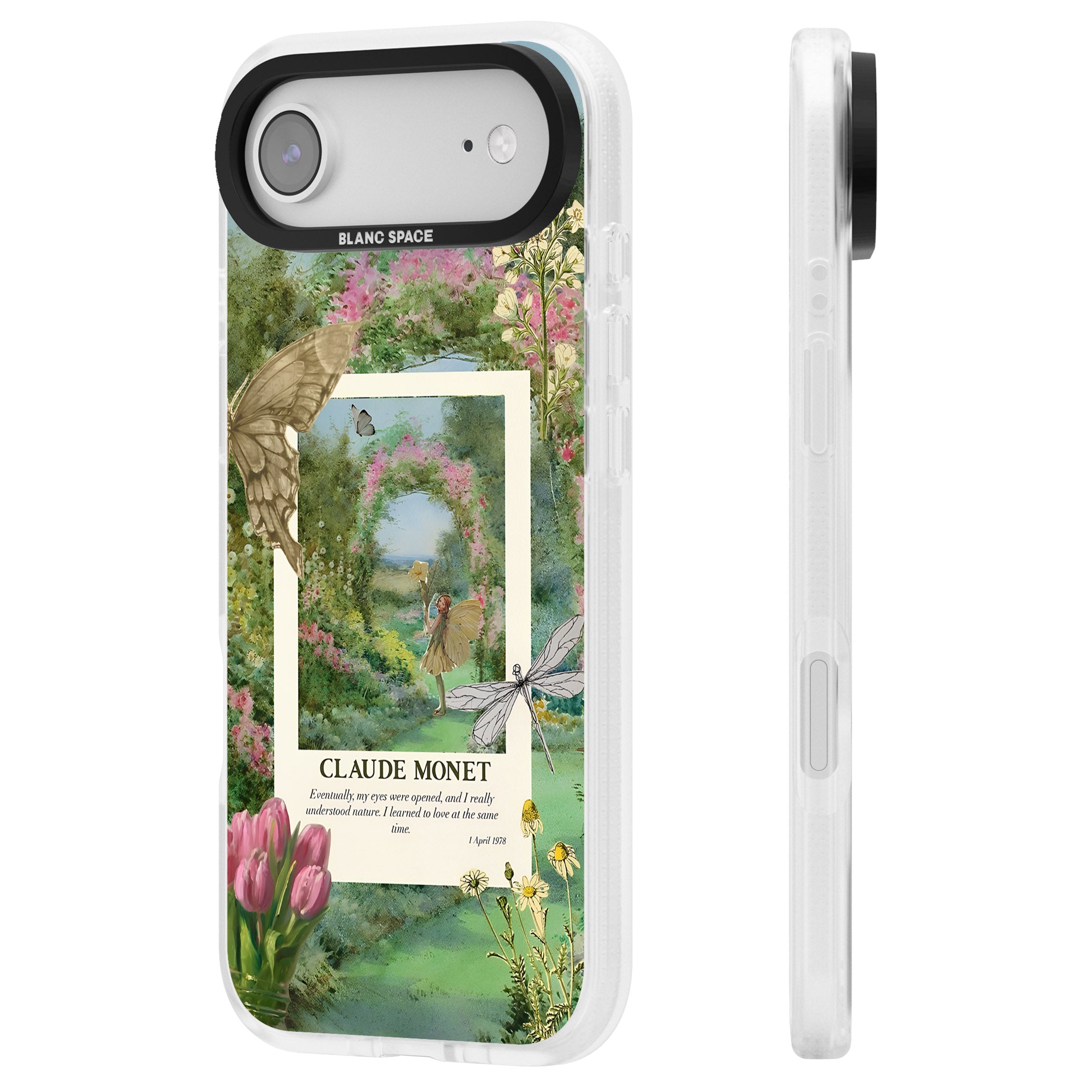 Monet Fairy Garden iPhone 17 Air Impact Air Clear Phone Case Side Profile