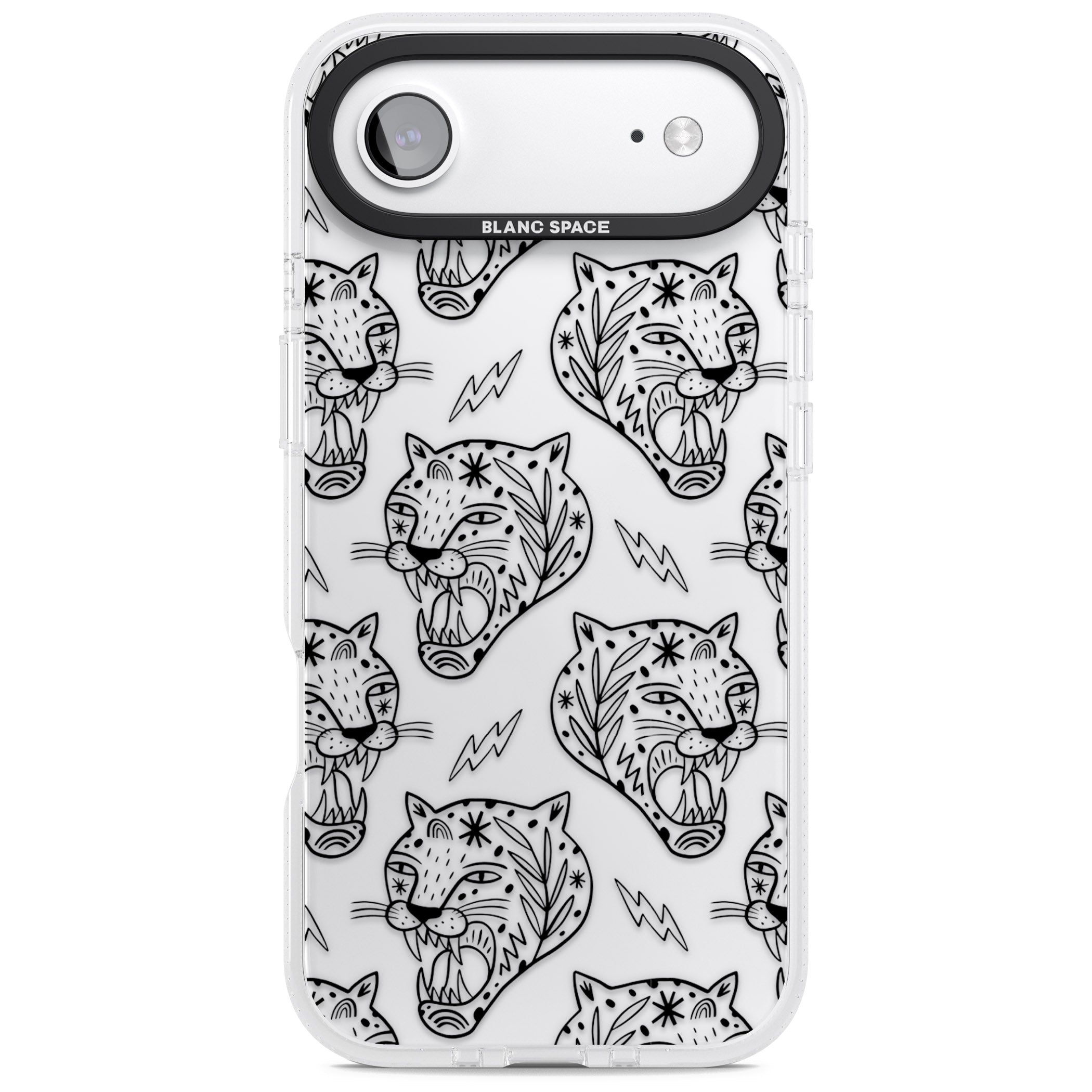Black Tiger Roar Pattern iPhone 17 Air Impact Air Clear Phone Case