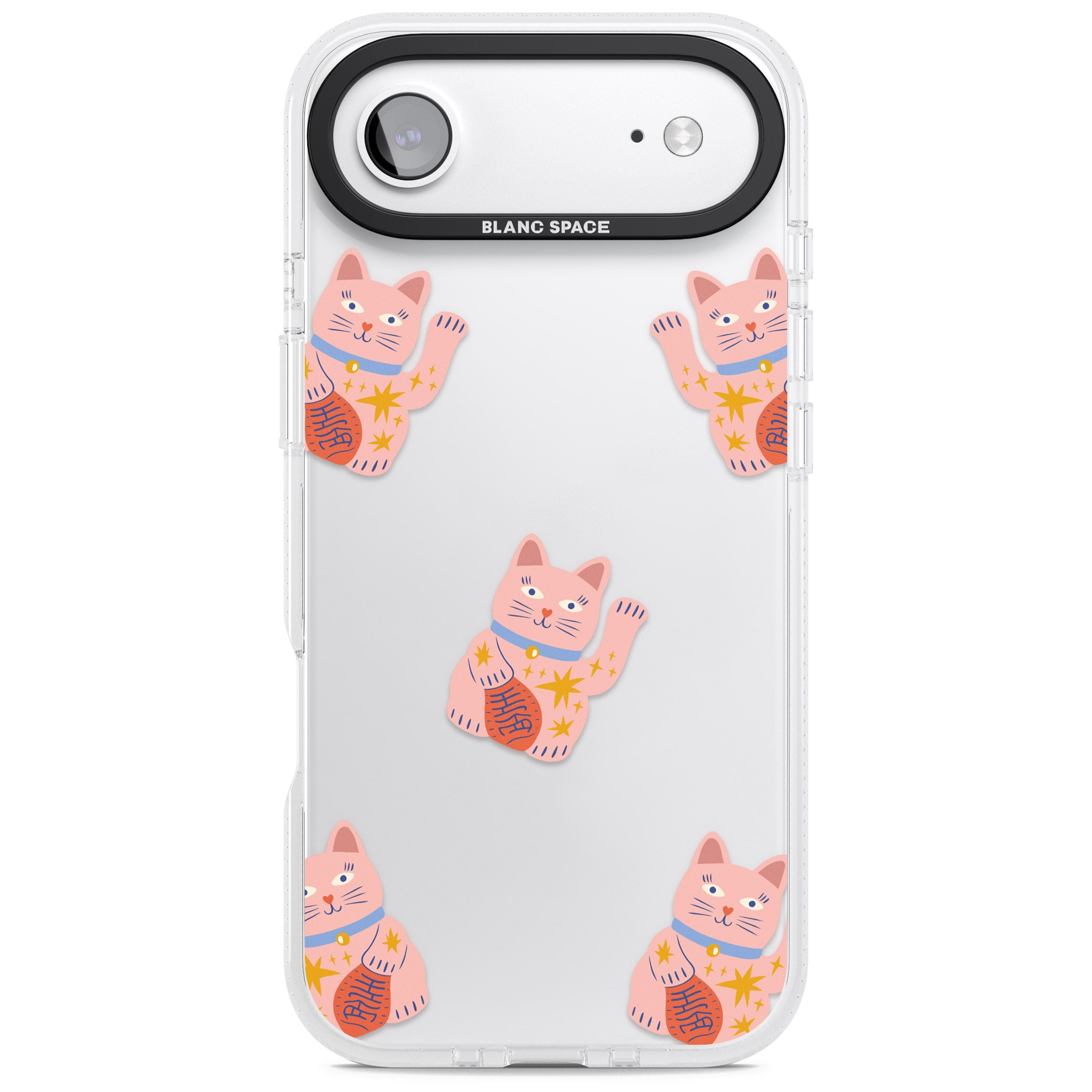 Waving Cat Pattern iPhone 17 Air Impact Air Clear Phone Case