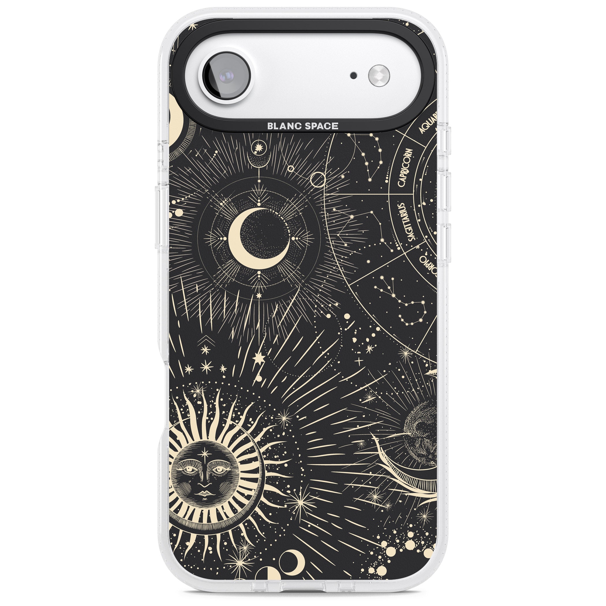 Cosmic Sun & Symbols Zodiac iPhone 17 Air Impact Air Clear Phone Case