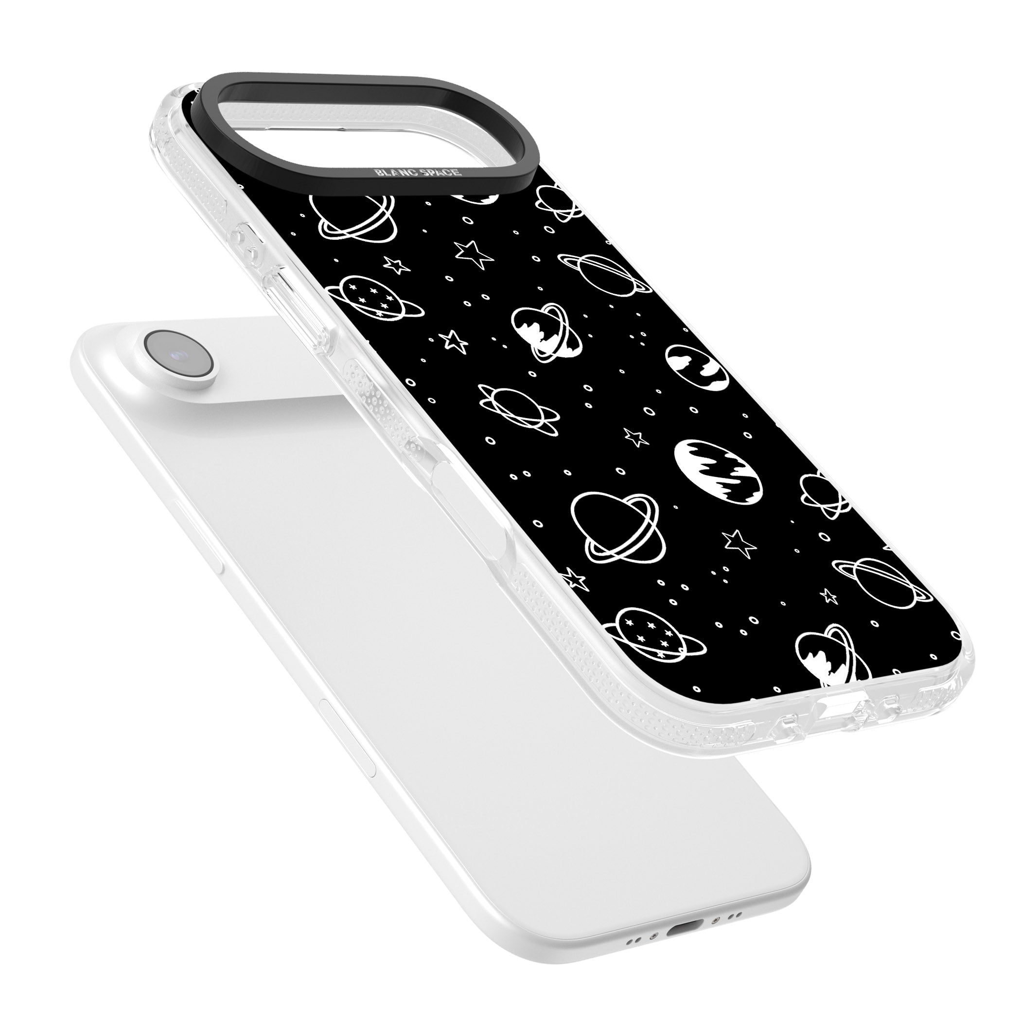 Cosmic Sketch White Black iPhone 17 Air Impact Air Clear Phone Case Colours