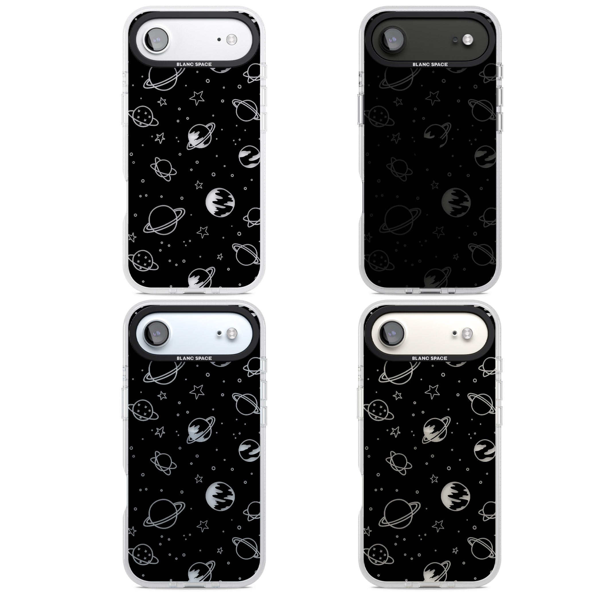 Cosmic Sketch Clear Black iPhone 17 Air Impact Air Clear Phone Case APT Impact Protection