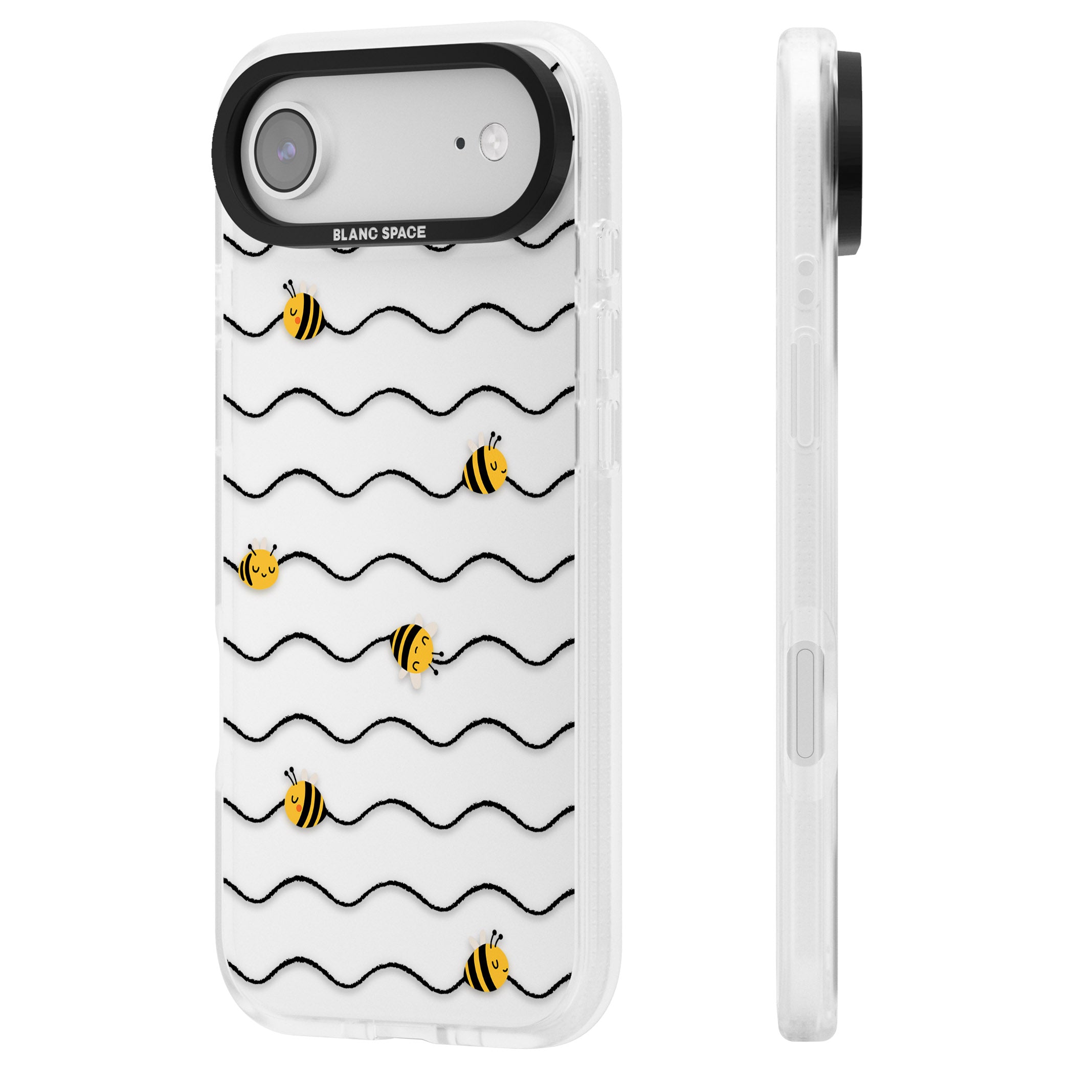 Bee Wave Pattern iPhone 17 Air Impact Air Clear Phone Case Side Profile