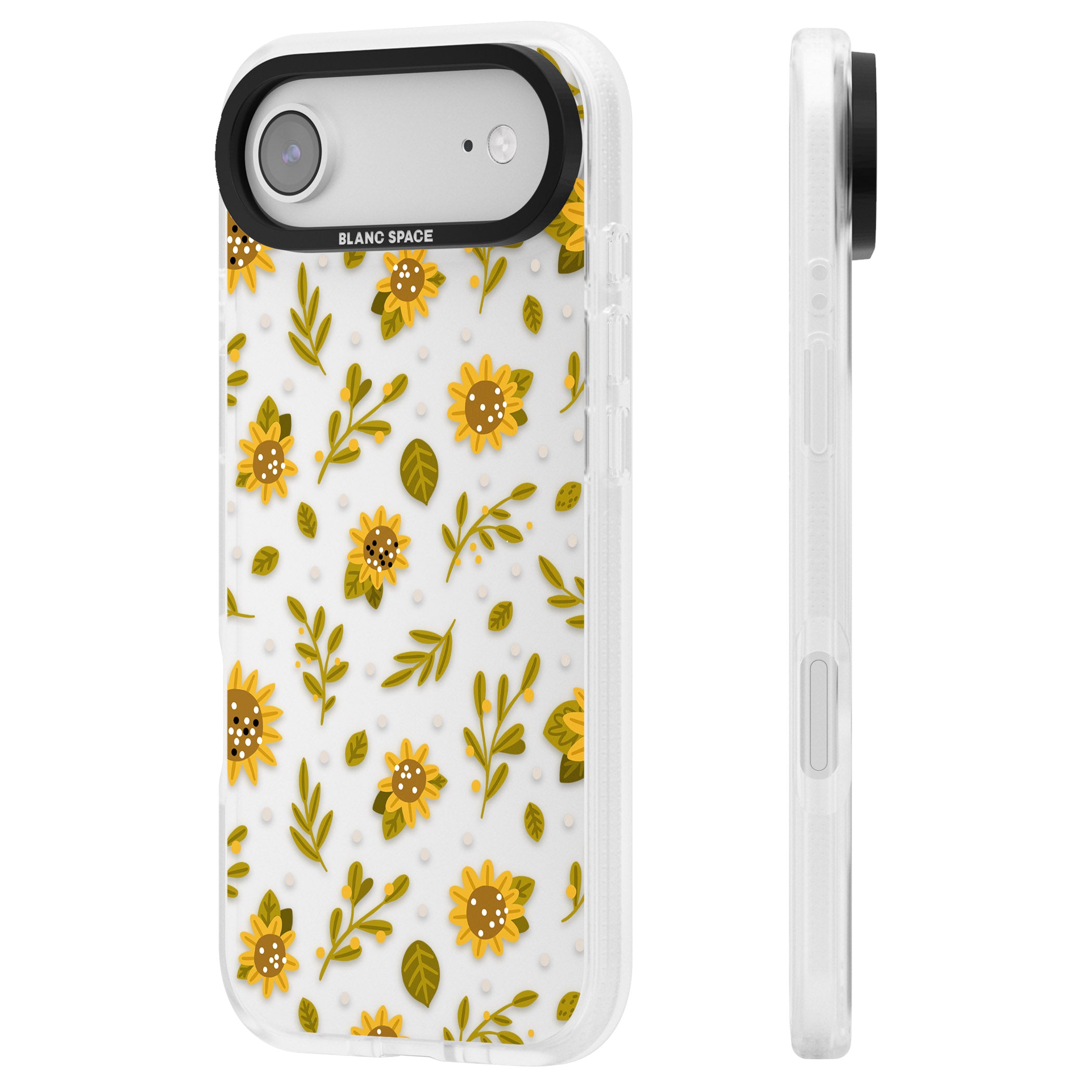 Bees & Sunflowers iPhone 17 Air Impact Air Clear Phone Case Side Profile